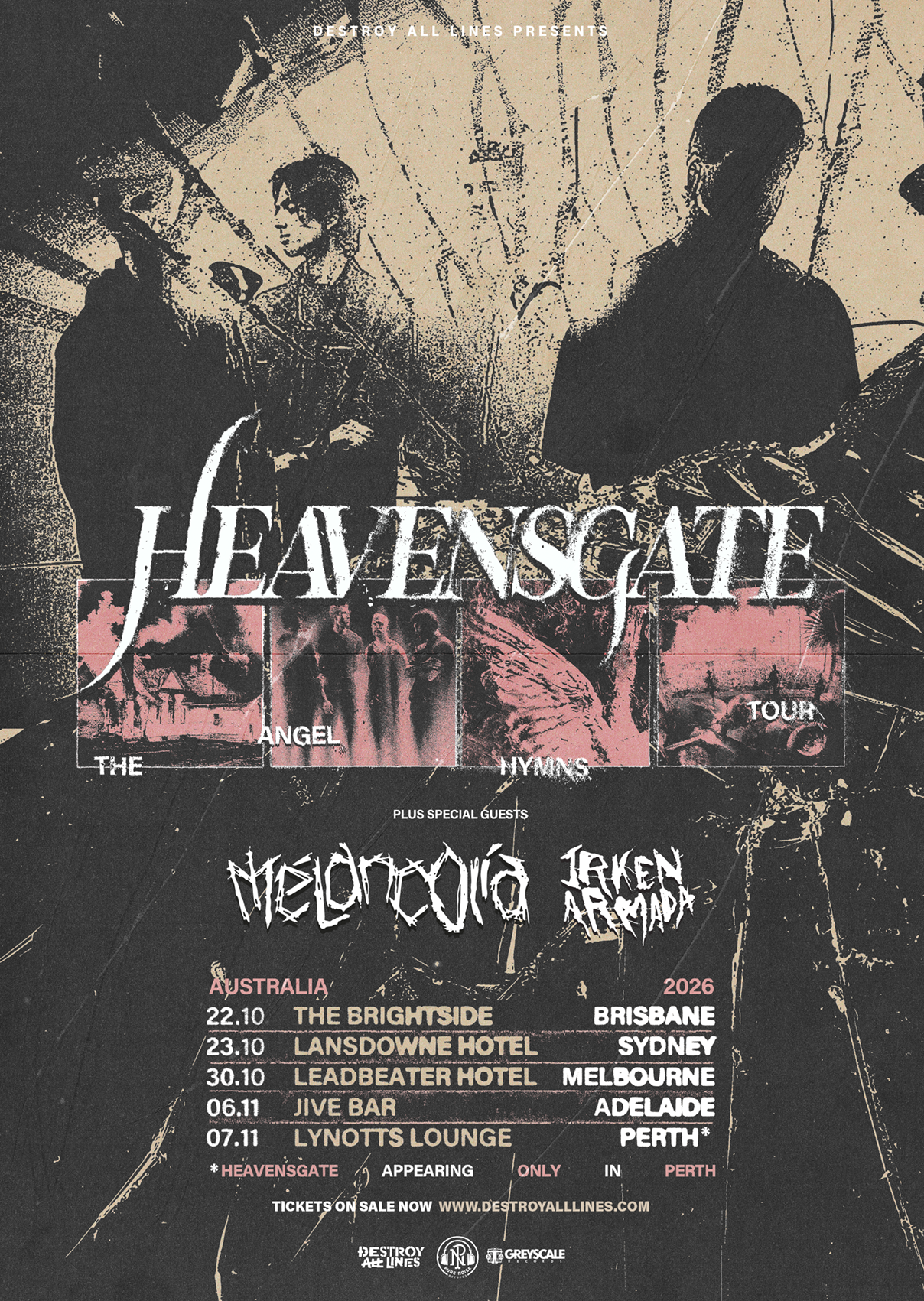 HEAVENSGATE ANNOUNCE THE ANGEL HYMNS AUSTRALIAN TOUR THIS OCTOBER WITH SUPORT FROM MÉLANCOLIA + IRKEN ARMADA