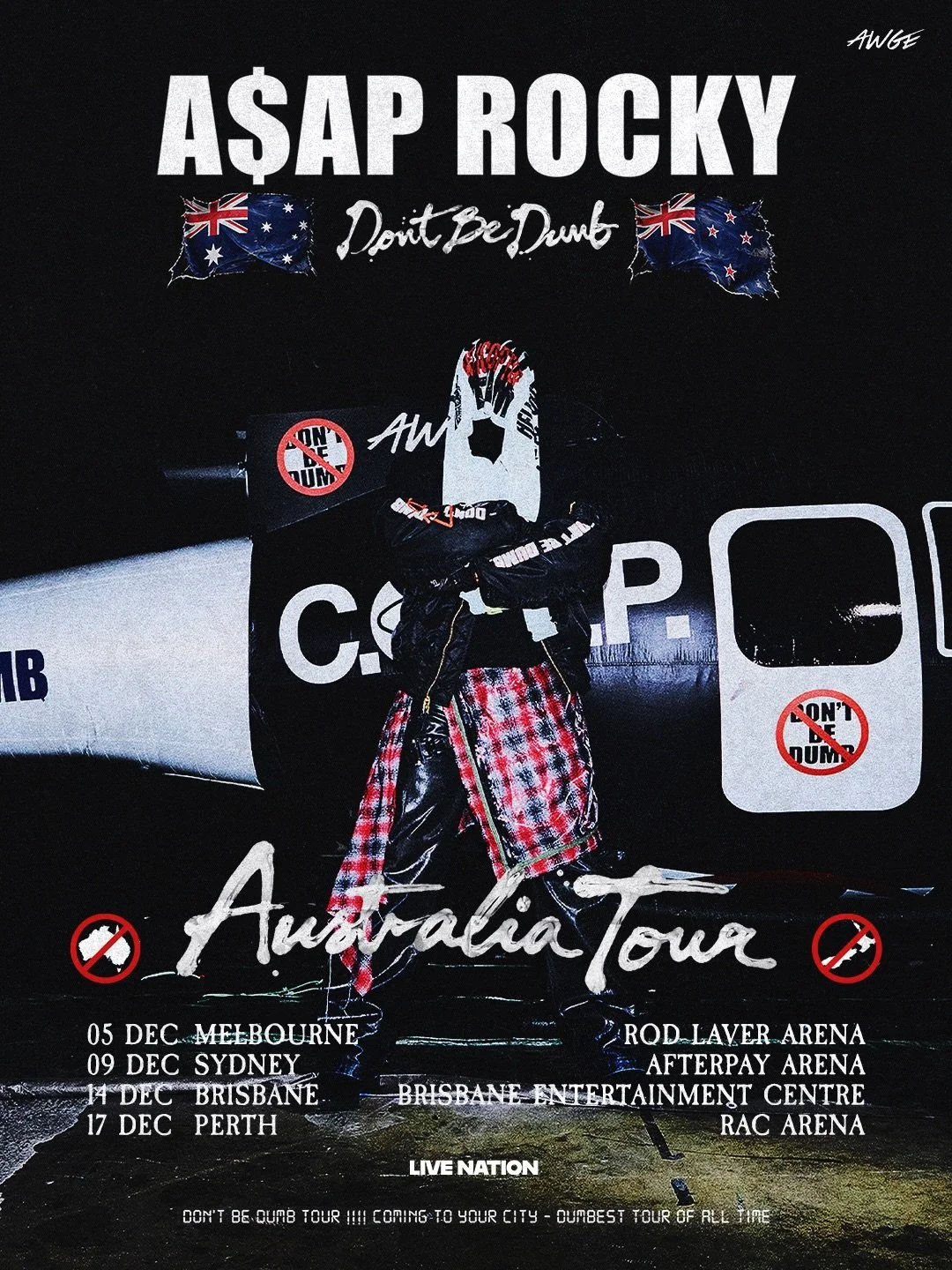 ‼️A$AP ROCKY‼️ ANNOUNCES AUSTRALIAN LEG OF
2026 DON&rsquo;T BE DUMB WORLD TOUR

Today, multi-hyphenate artist, entrepreneur, actor and fashion icon A$AP Rocky announces Australian dates for his Don&rsquo;t Be Dumb World Tour. Promoted by Live Nation,