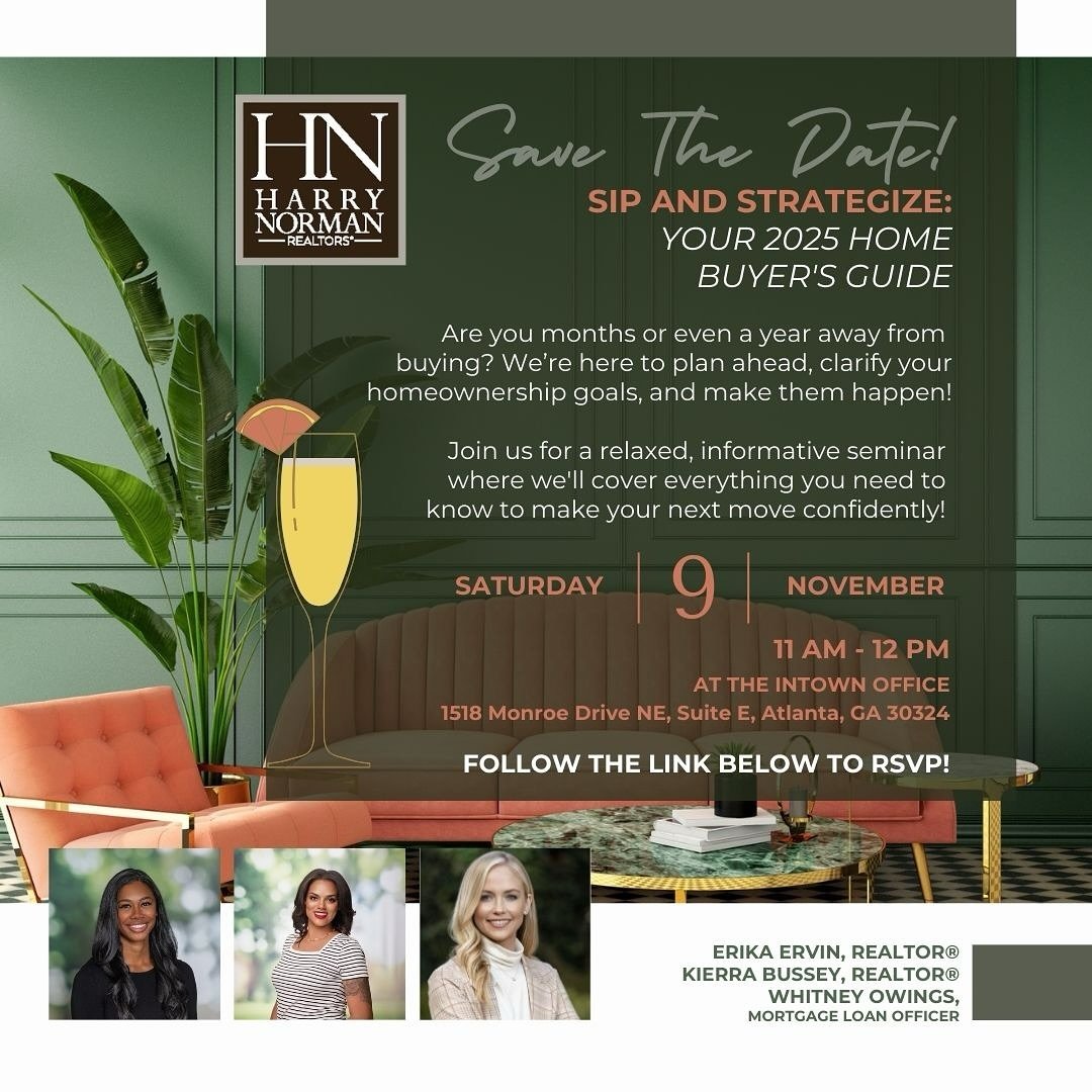 🍾 Sip and Strategize! 🍾 

Join me and @erika_ervin_ for an in-person Home Buyer Seminar! Enjoy light refreshments and mimosas while learning the essentials of buying a home! 🥂

Our goal is to create a welcoming space where we can connect face-to-f