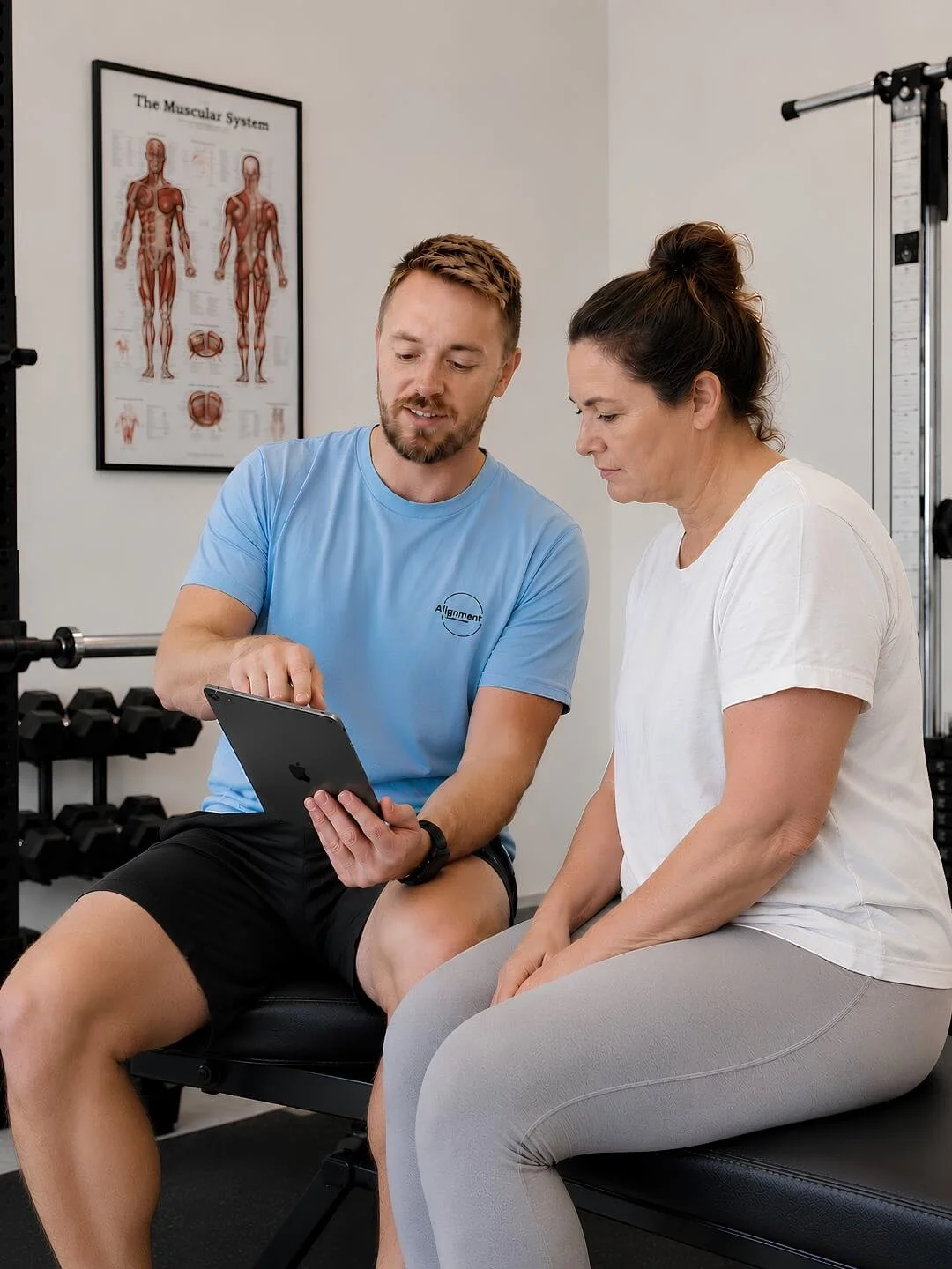 Exercise Physiologist doing a back pain treatment session on the Sunshine Coasr