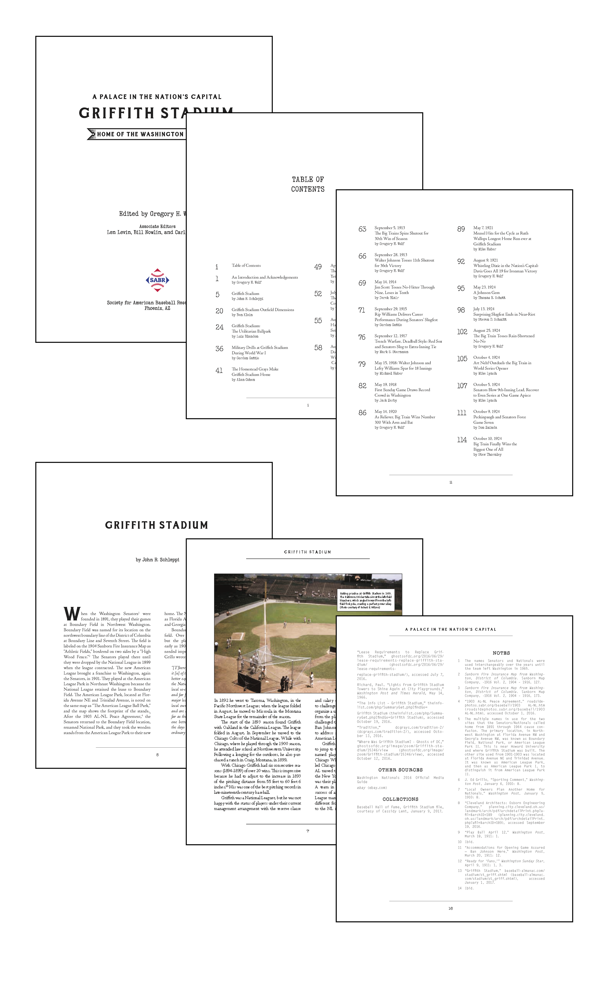 Pages Layout for Griffith Stadium