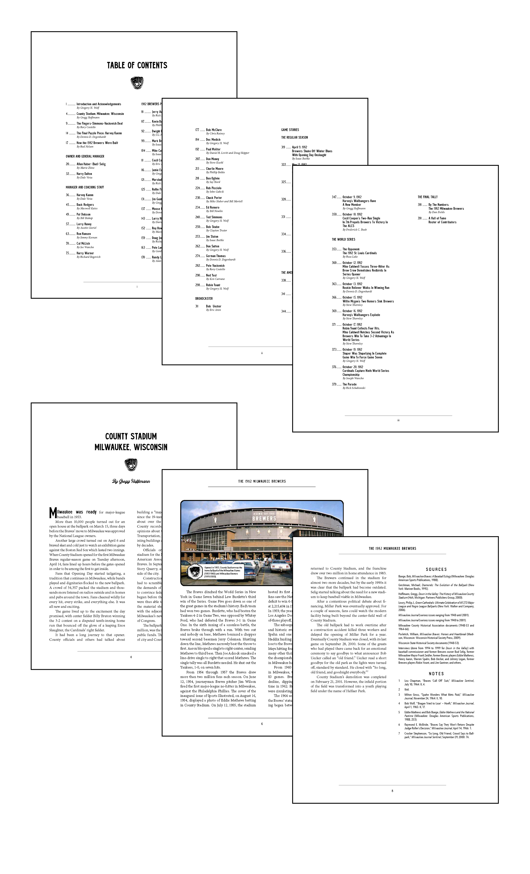 Pages Layout for Harvey's Wallbangers
