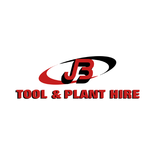 JB Tool & Plant Hire logo with a red and black design on a black background.