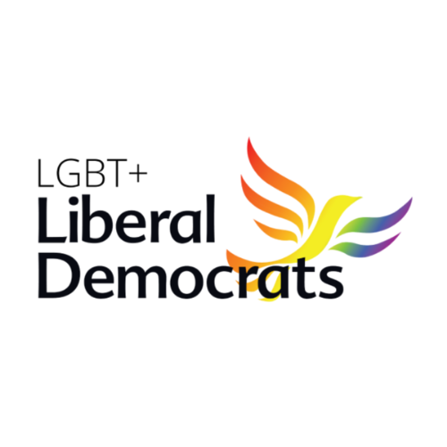 Liberal Democrats logo with a colorful stylized bird and text.