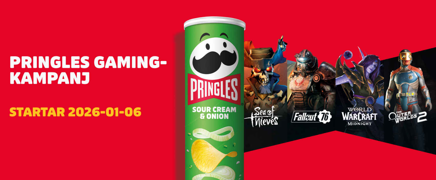 Pringles Launches Exciting Gaming Promotion in Sweden Featuring World of Warcraft, Fallout 76, Sea of Thieves, and The Outer Worlds 2