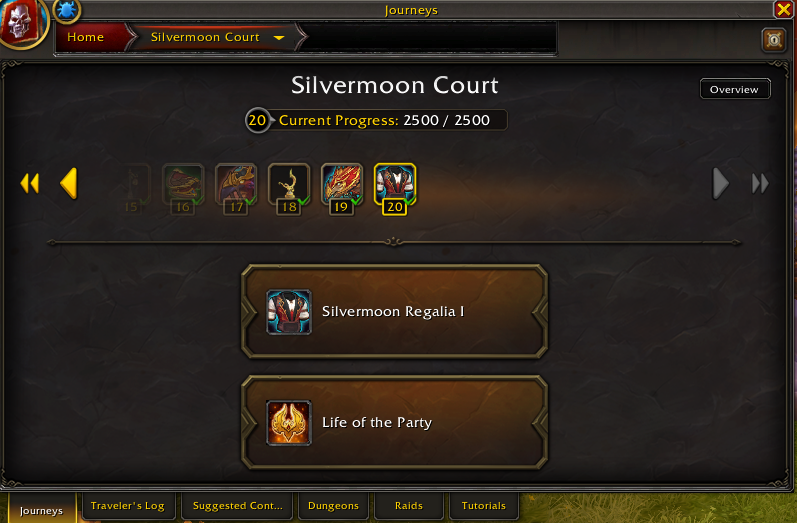 Farming reputation with Silvermoon Court