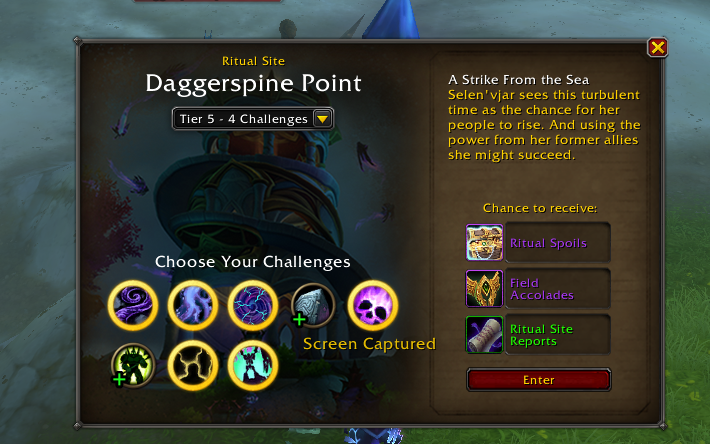 All challenges in Ritual Sites and what they do