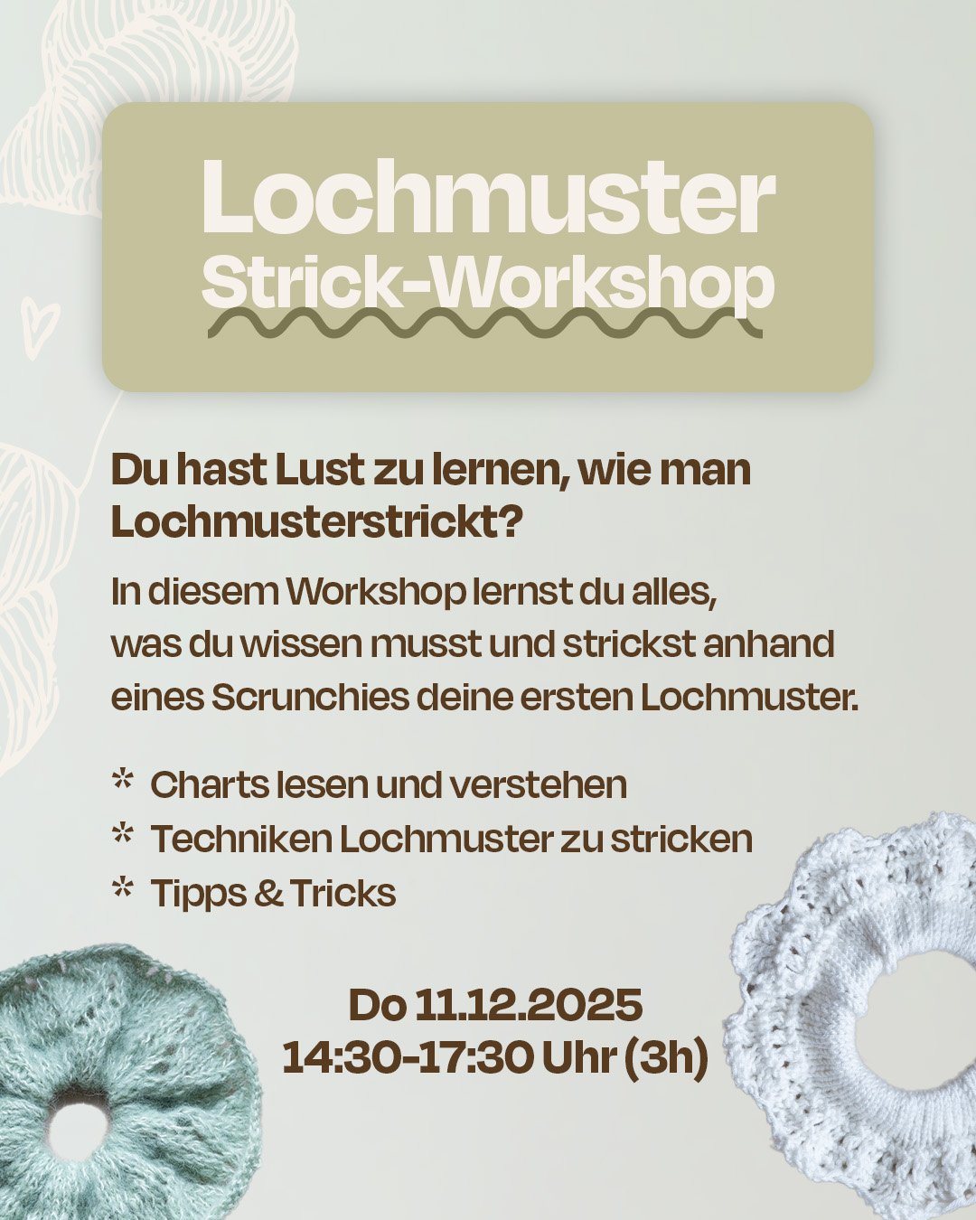 Lochmuster stricken Workshop