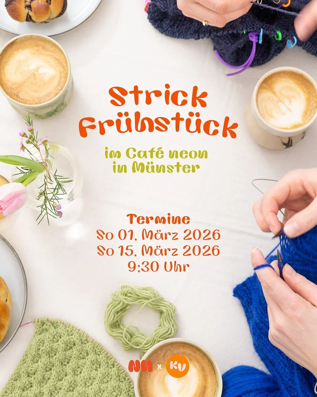 Juhu, es gibt zwei tolle neue Strick-Events in M&uuml;nster 🥰🧶
Einfach mal das Handy weg legen und mit anderen kreativ werden. Klingt doch nach einem super Start in den Sonntag oder? 😍
Und dabei werden wir auch k&ouml;stlich umsorgt im @neon.muens