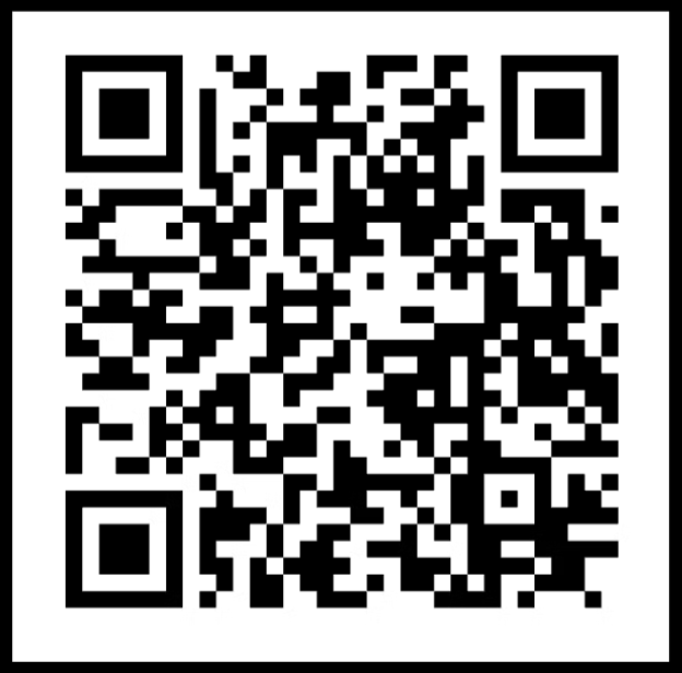 A black and white QR code.