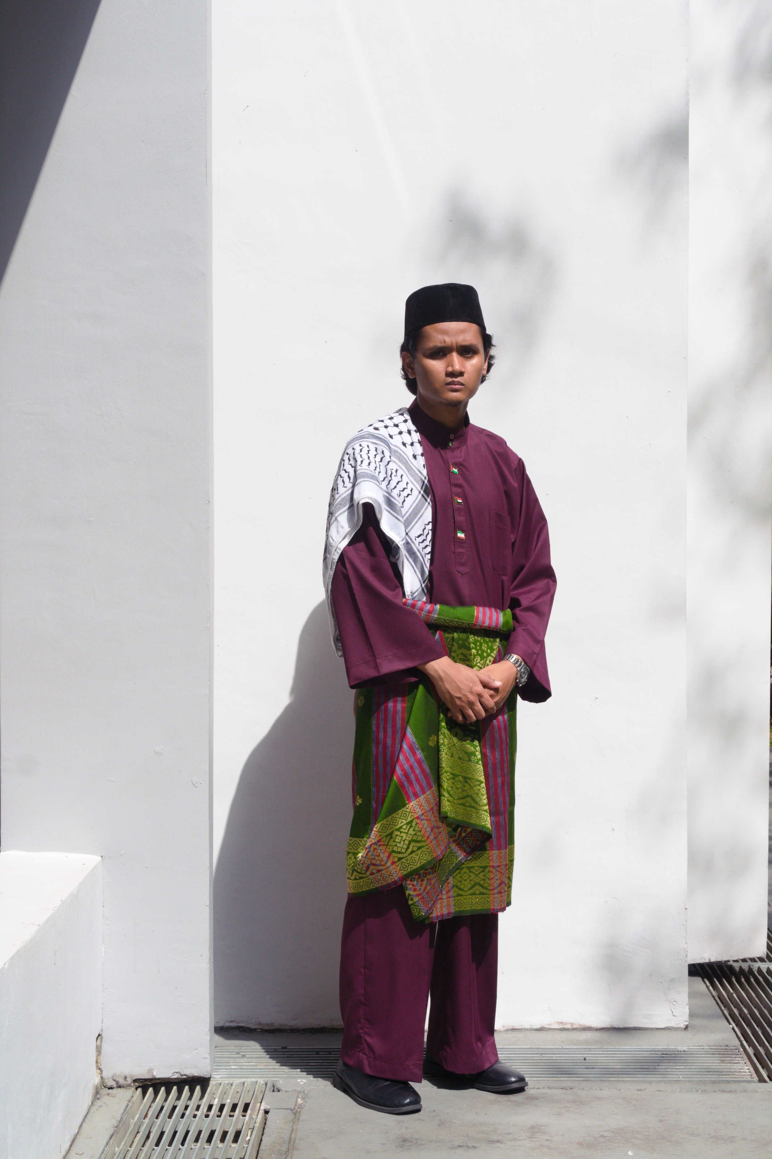 Fairuz’s yearly portrait of his Eid outfit and its details. Images courtesy of Fairuz Jaafar.