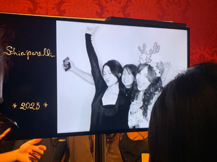 Behind the scenes, Schiaparelli’s Christmas party. Photo by Kelly Vo.