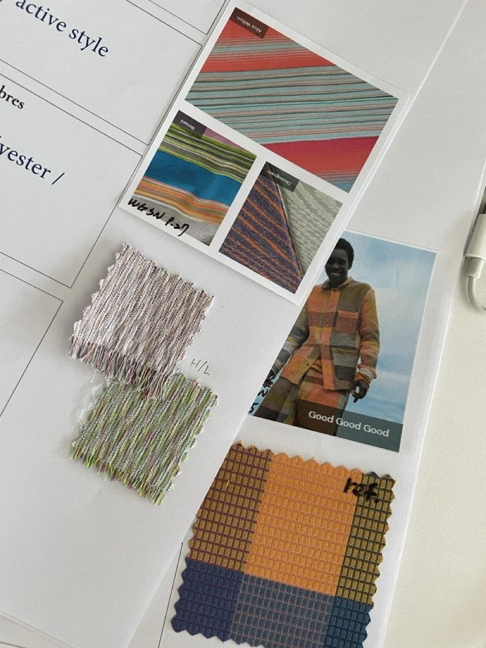 Photos taken at a co-creation workshop with fashion clients to create seasonal trend stories. Images courtesy of Jien Goh.