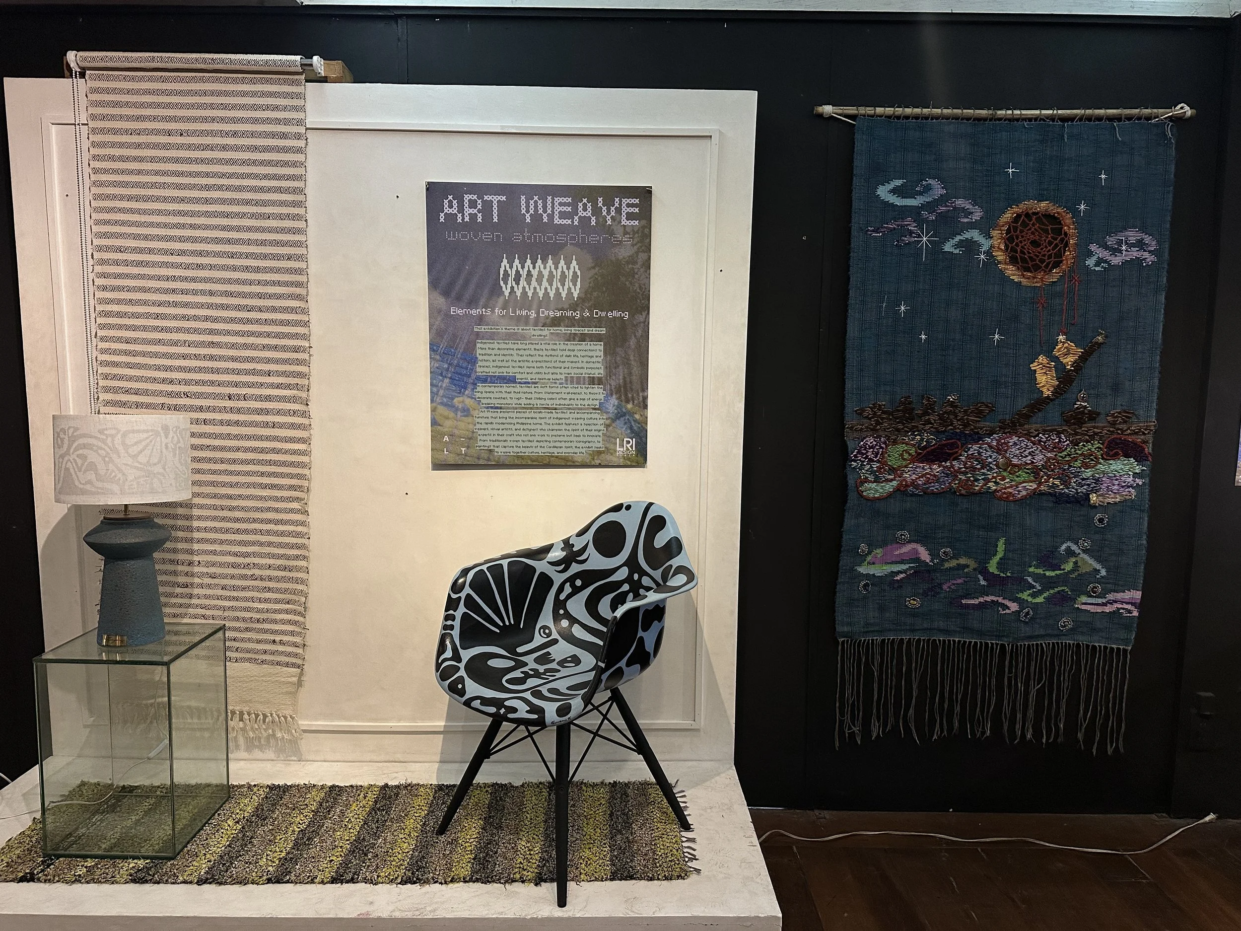 Installation view of ART WEAVE: Woven Atmospheres at LRI Design Plaza, Makati.