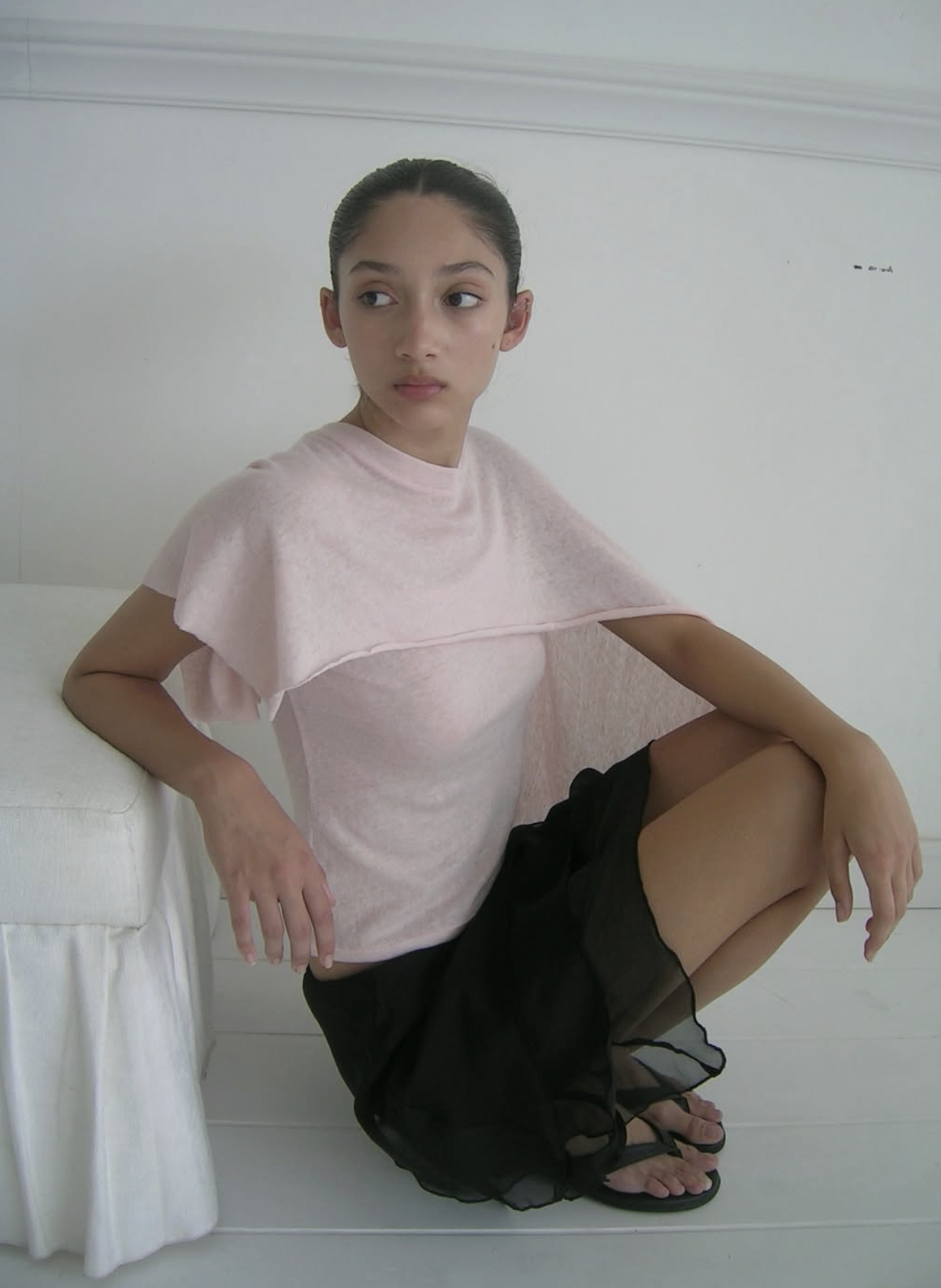 Skins’ cape set top in pink and chiffon layered skirt. Images taken from @skin___s on Instagram.