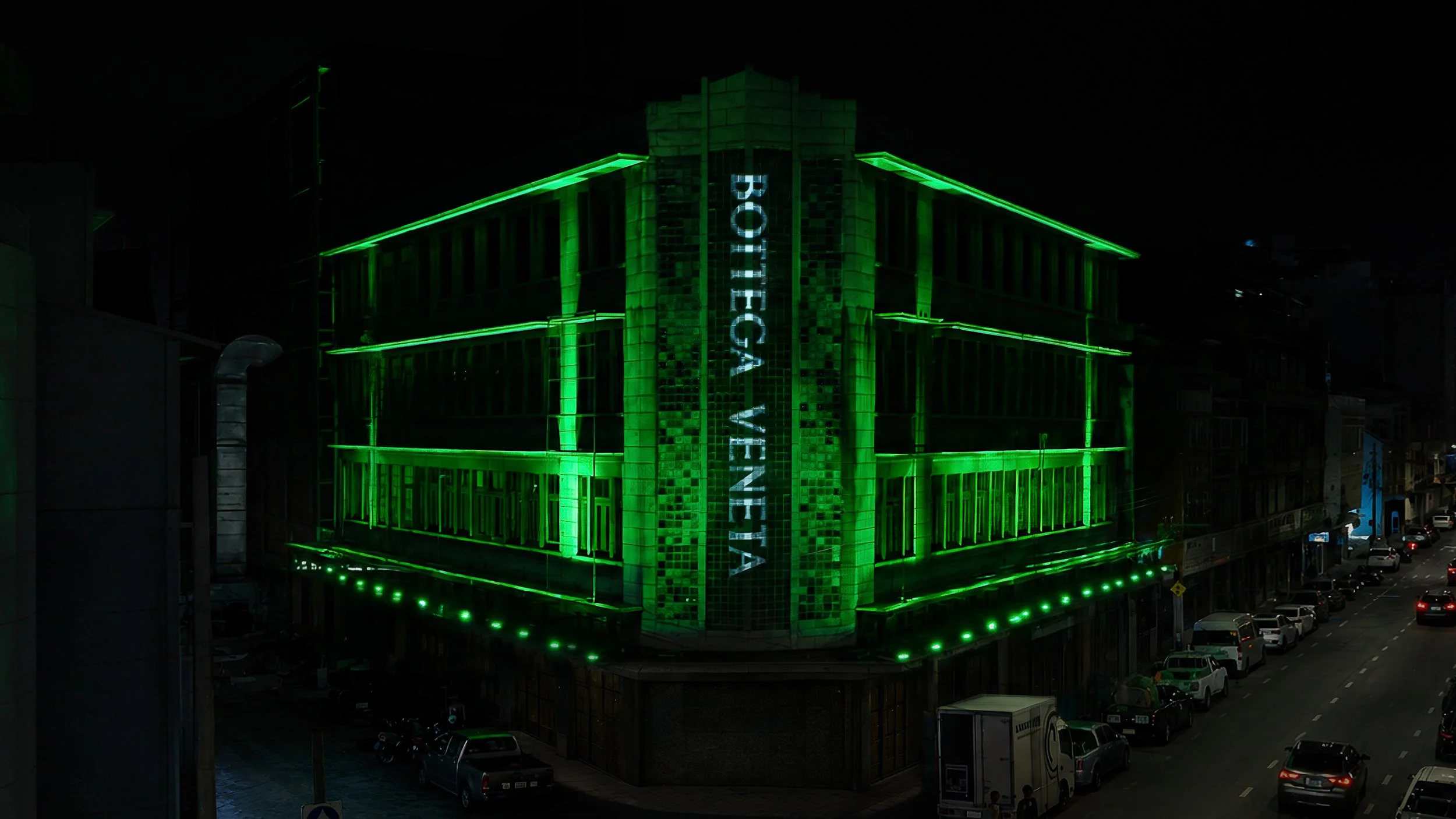 The exterior of Bangkok Kunsthalle for the exhibition Weaving Matter and Memory, in partnership with Bottega Venata. Image courtesy of Bangkok Kunsthalle.