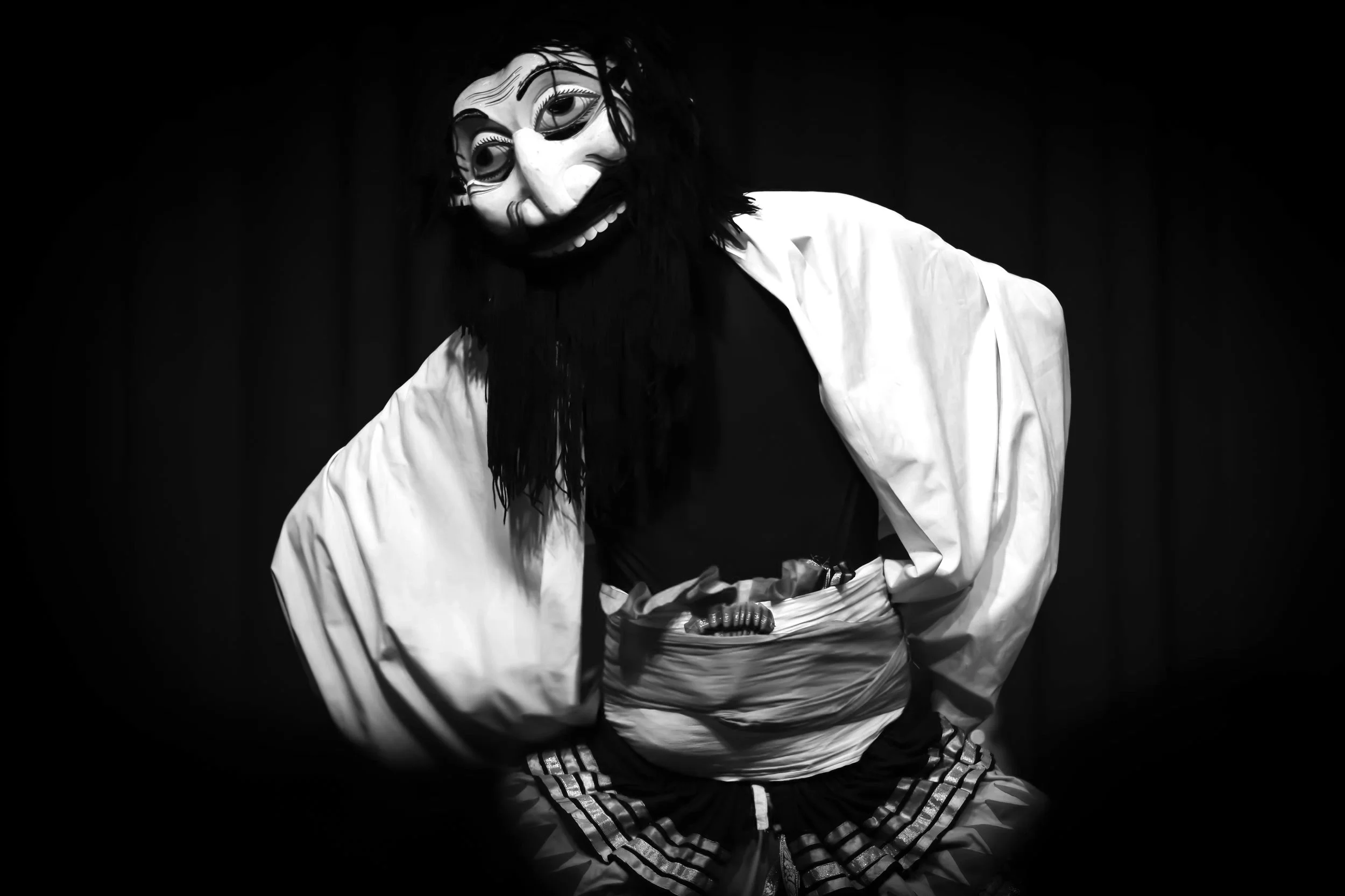 Portrait shot of a folklore dancer in Sri Lanka in traditional attire