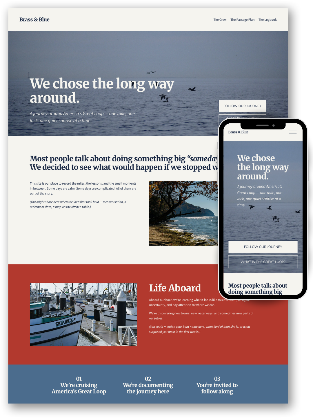 Brass & Blue Template