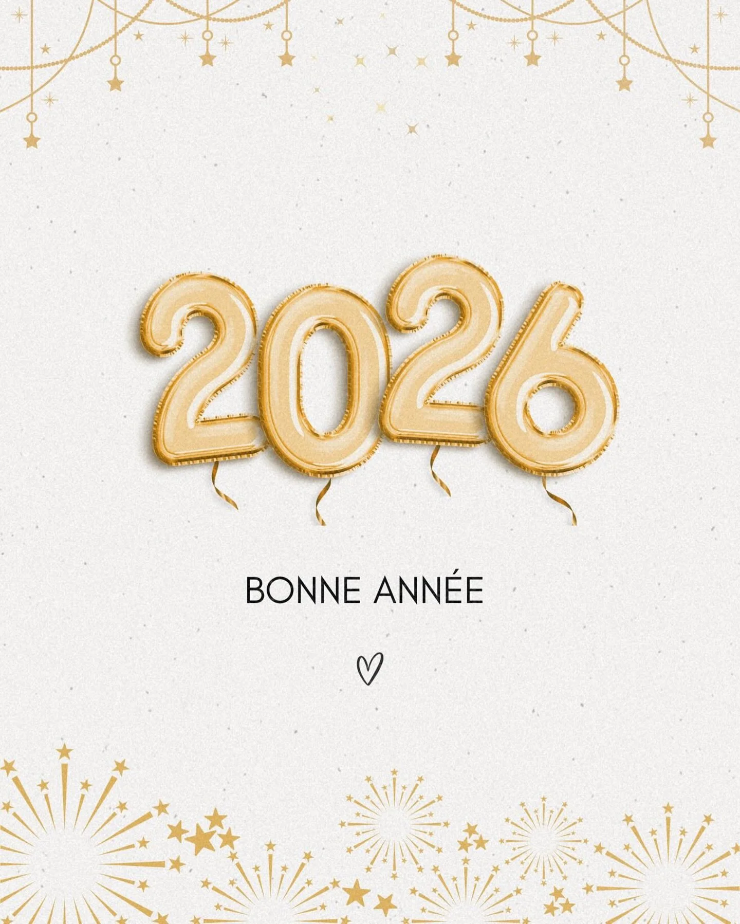 Bonne ann&eacute;e 2026 🎉 
Que cette nouvelle ann&eacute;e vous soit douce et pleine de bonheur ❤️
