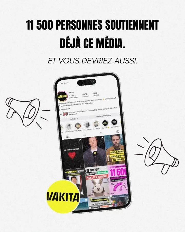 Plus de 11 500 abonn&eacute;s ont d&eacute;j&agrave; rejoint @vakitamedia ! 
Une preuve que, quand l&rsquo;information ind&eacute;pendante est menac&eacute;e, une communaut&eacute; peut aussi se mobiliser.

Depuis son lancement, le m&eacute;dia fait 