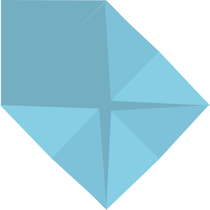 Imagem de um diamante azul claro com cortes geométricos.