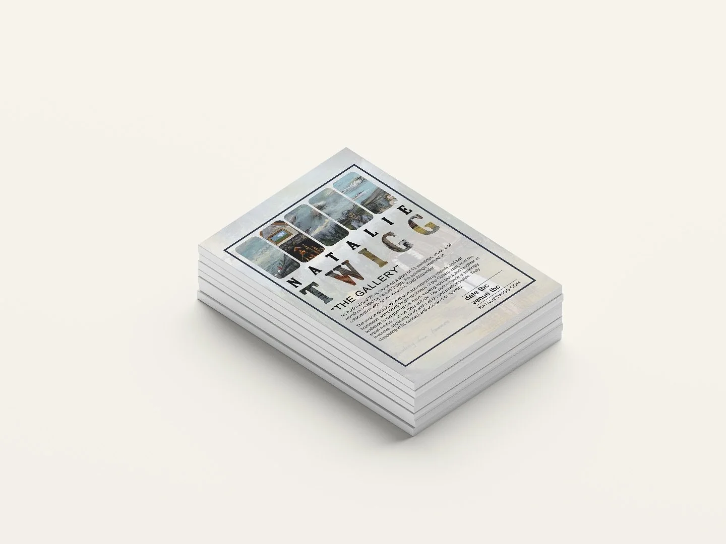 This is the front of the gallery proposals I did for @twiggnatalie we had a really fun time working on these and produced these gorgeous promotional materials 

#graphicdesign #music