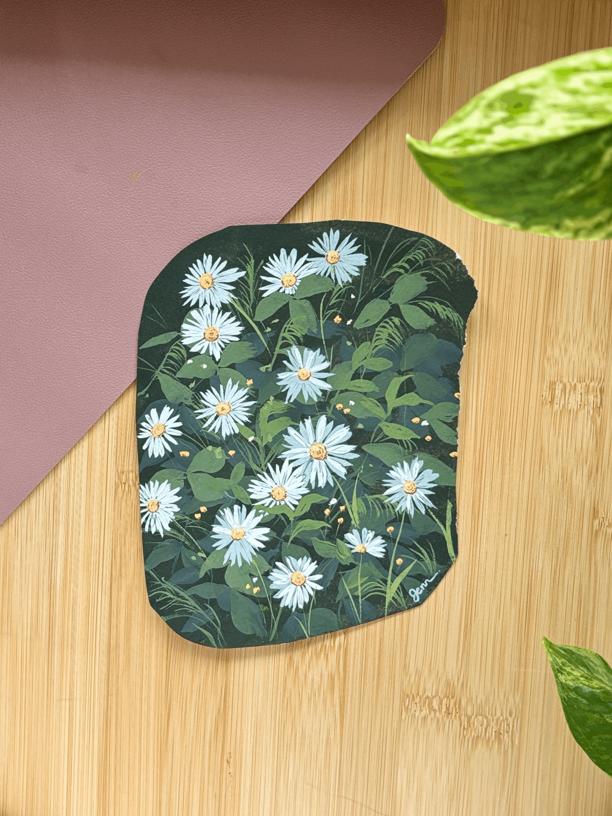 wildflowers, wildflower, daisy, aster, gouache, art