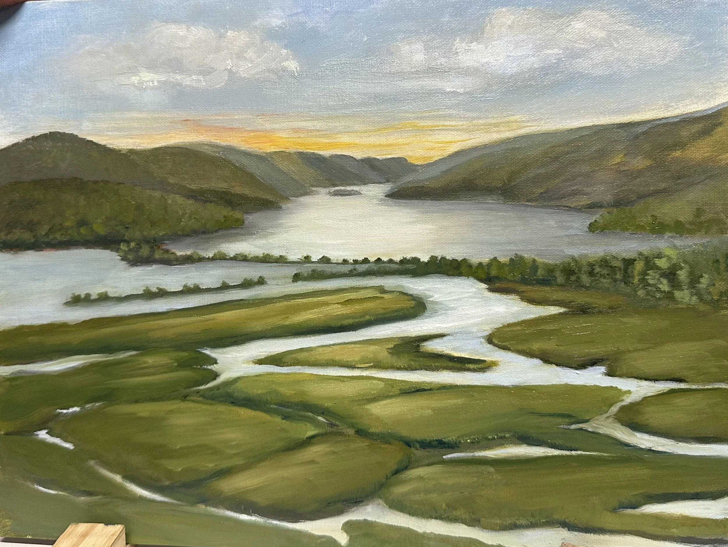 Boscobel Views of Constitution Marsh - Original Oil Painting - 9 X 12 SOLD