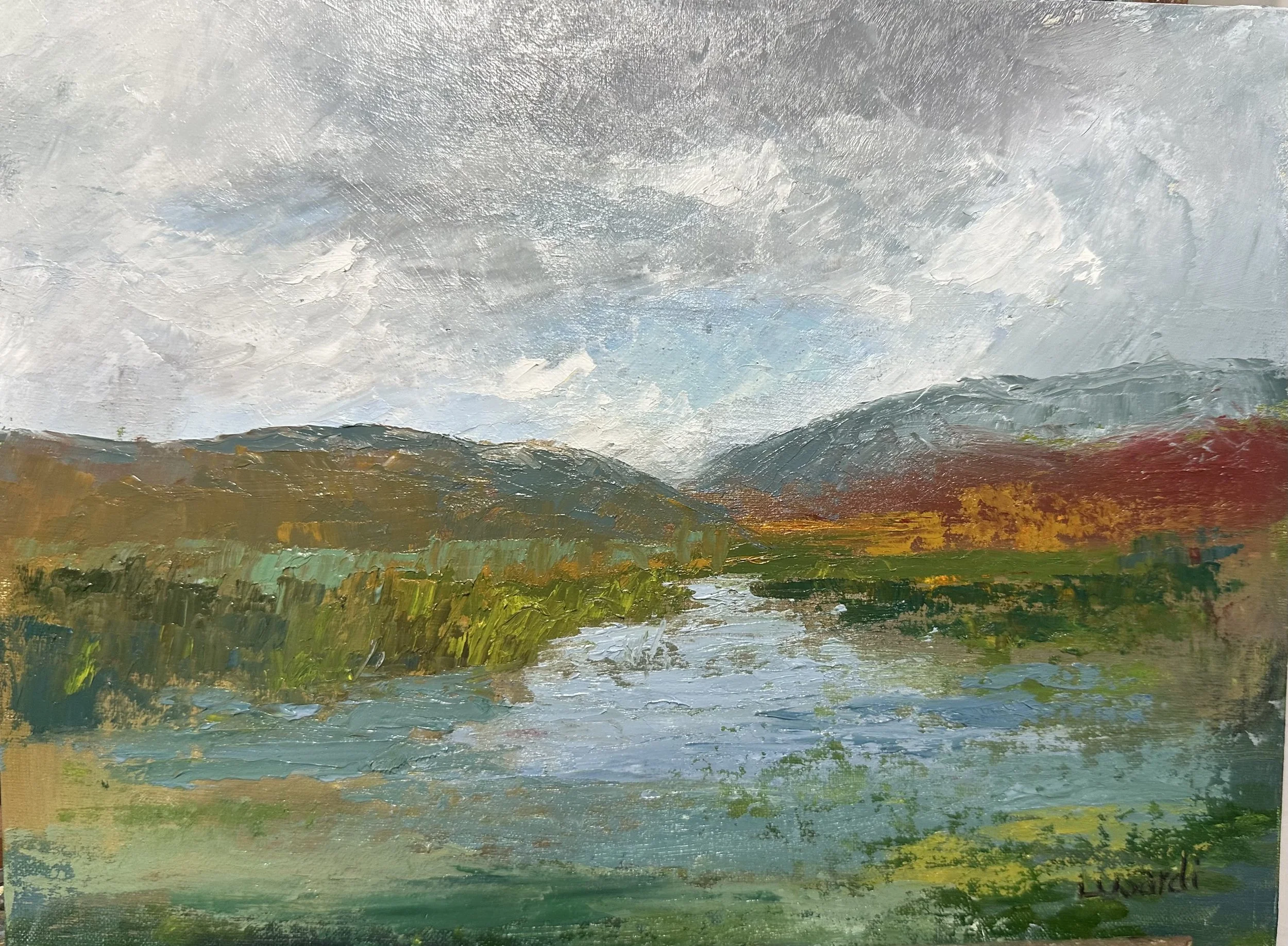 Reflections - Original Palette knife Oil Painting - 9 X 12