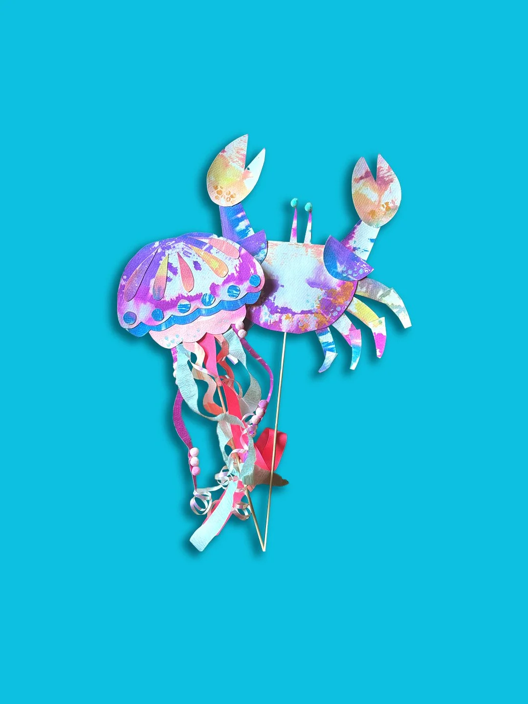 Tie Dye Ocean Puppets (Pack of 2 Creatures)