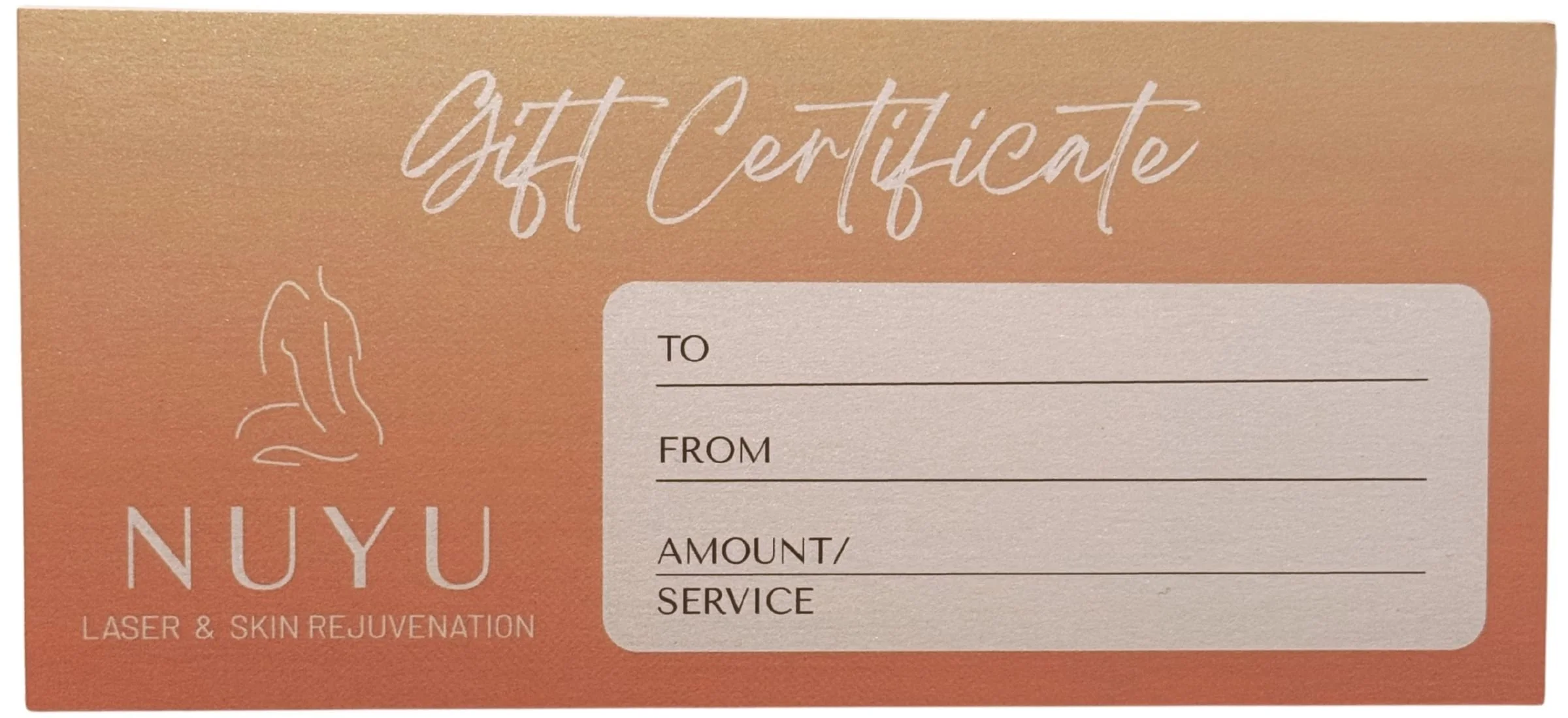 NUYU Laser and Skin Rejuvenation gift certificates for laser hair removal and skincare treatments in Belleville, Ontario