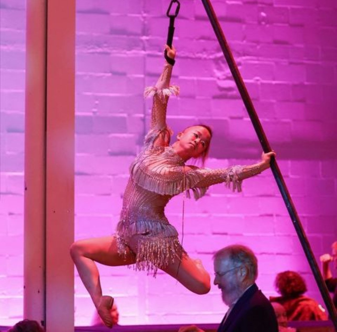 This is an action shot from Opera Columbus performance of The Temple. The Temple was an immersive speakeasy experience with circus variety performers and opera singers. This show included about 10 rehearsals before 8 shows. I performed ambient flying
