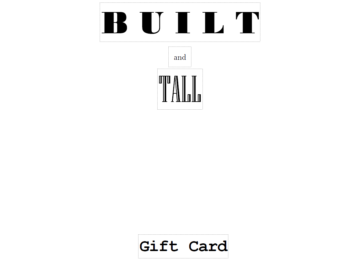 BUILT and TALL Gift Card