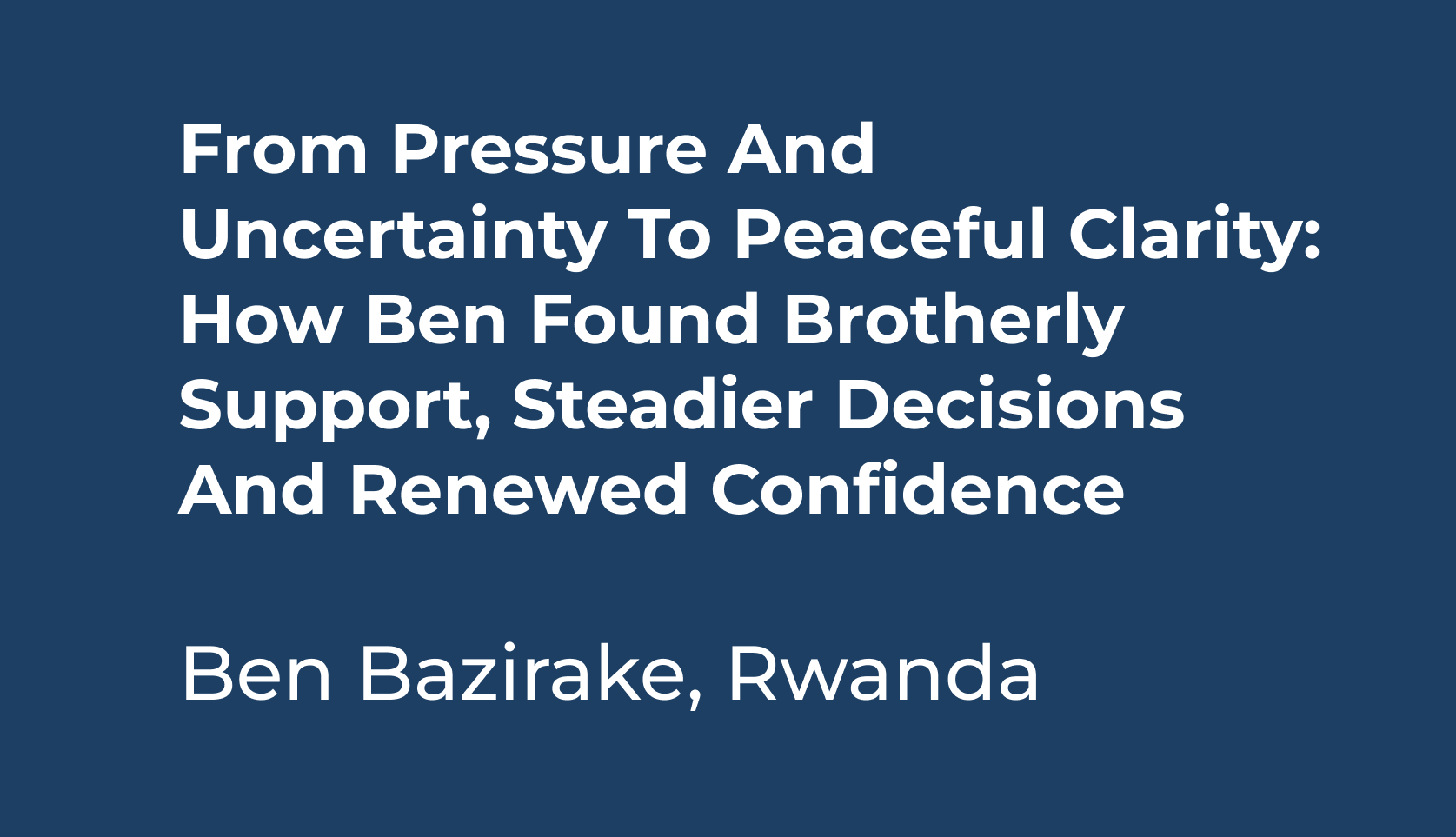 Ben Bazirake, Missionary
