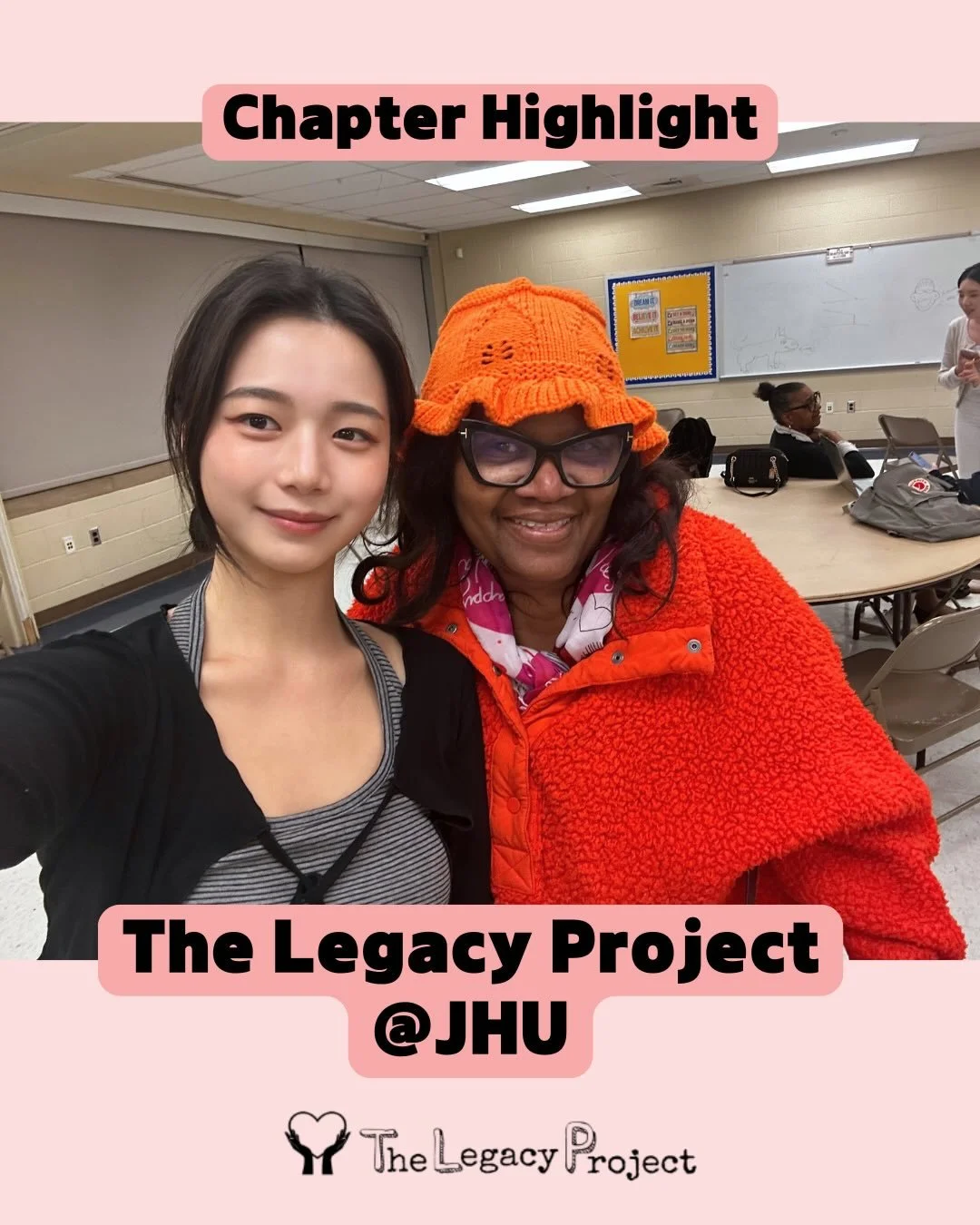 This week&rsquo;s Chapter Check-In features Angela from @jhulegacyproject and her match, Margo Seawell, at Neighborhood Companions.

Through their biweekly visits, Angela is learning that even the painful parts of life can become moments of growth, s