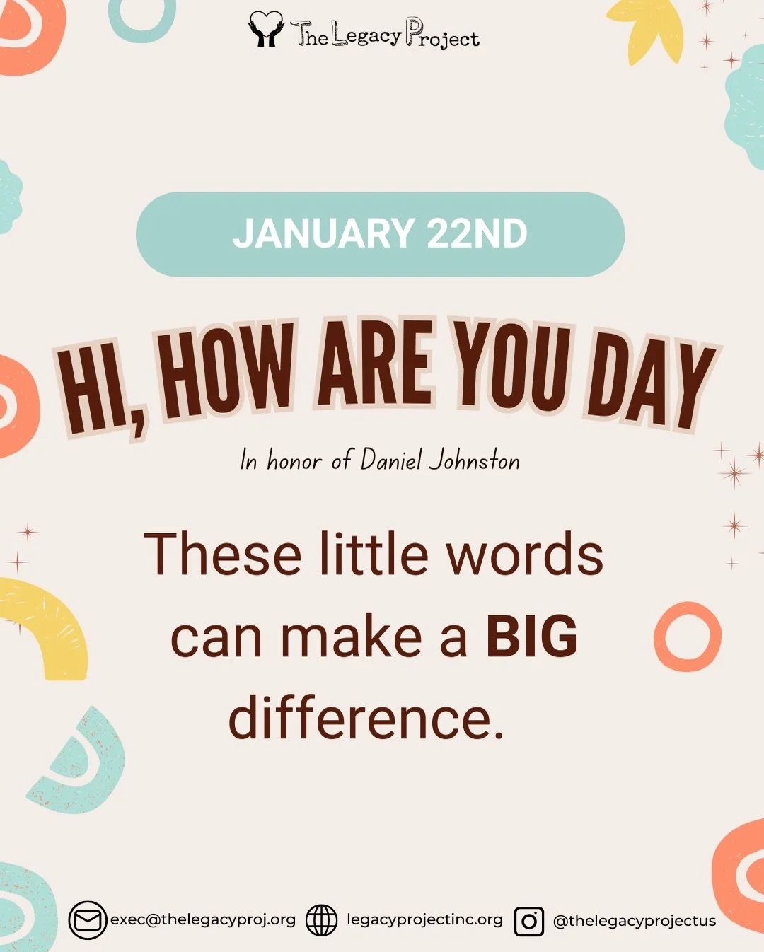 Today is Hi, How Are You Day. This is a reminder that connection doesn&rsquo;t have to be complicated.
With winter weather keeping many of us indoors, this weekend is a good time to check in on someone you care about, especially someone older, younge