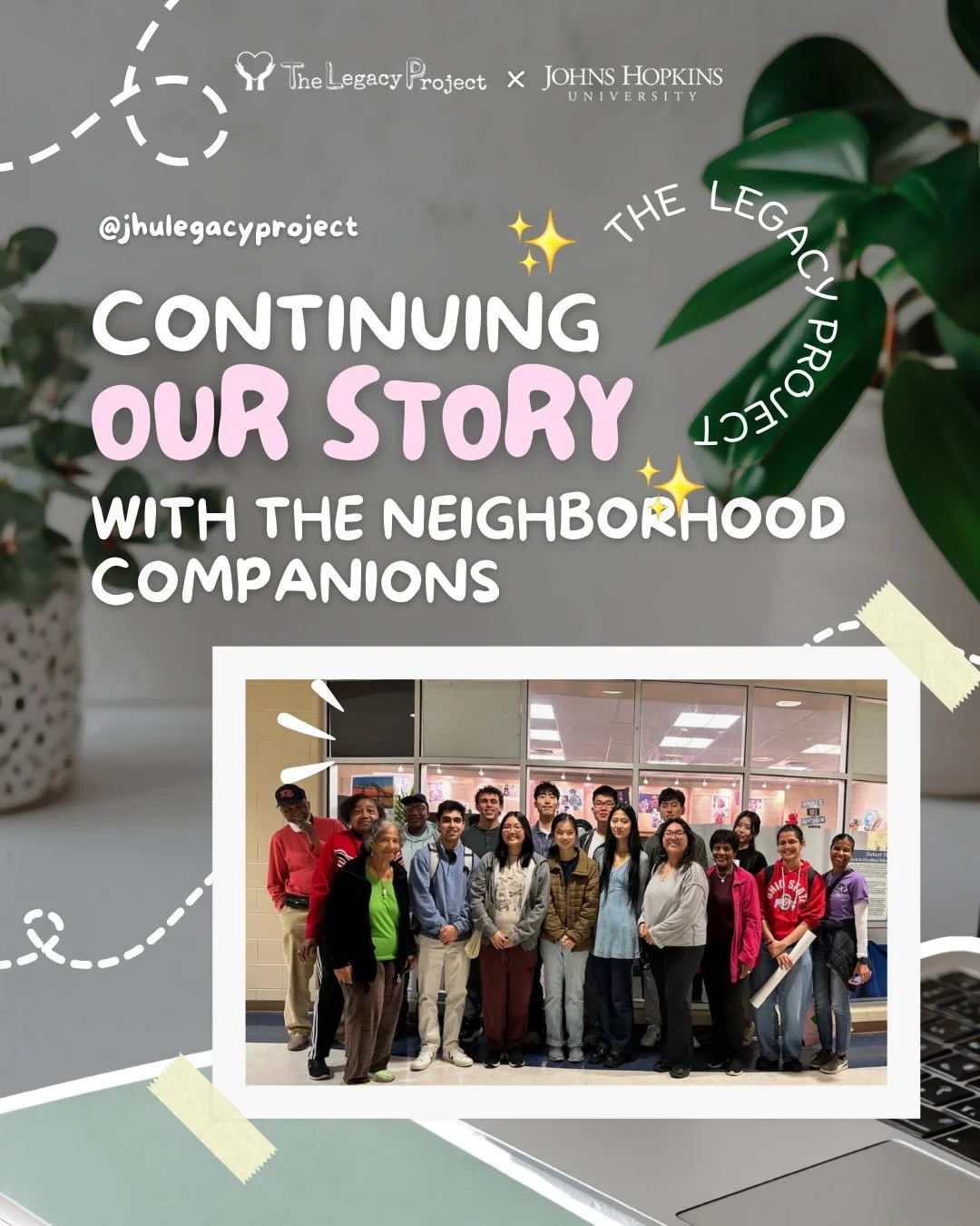✨ Continuing Our Story with The Neighborhood Companions ✨

This semester, our JHU Chapter of The Legacy Project is continuing our visits with the our same older adult friends we&rsquo;ve grown close to since last fall.

Together, we&rsquo;re now begi