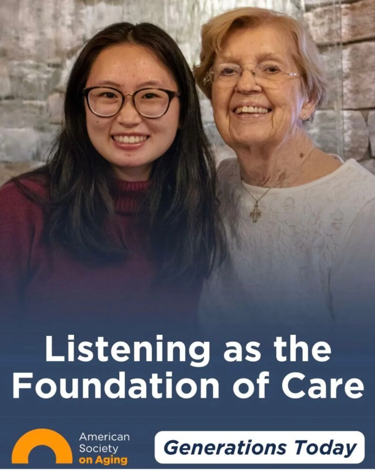 Check out this new piece in American Society on Aging Generations Today written by The Legacy Project, Inc. at Tufts University Chapter President Ada Yu. 

Her piece, &ldquo;Listening as the Foundation of Care&rdquo; details Ada&rsquo;s experience le