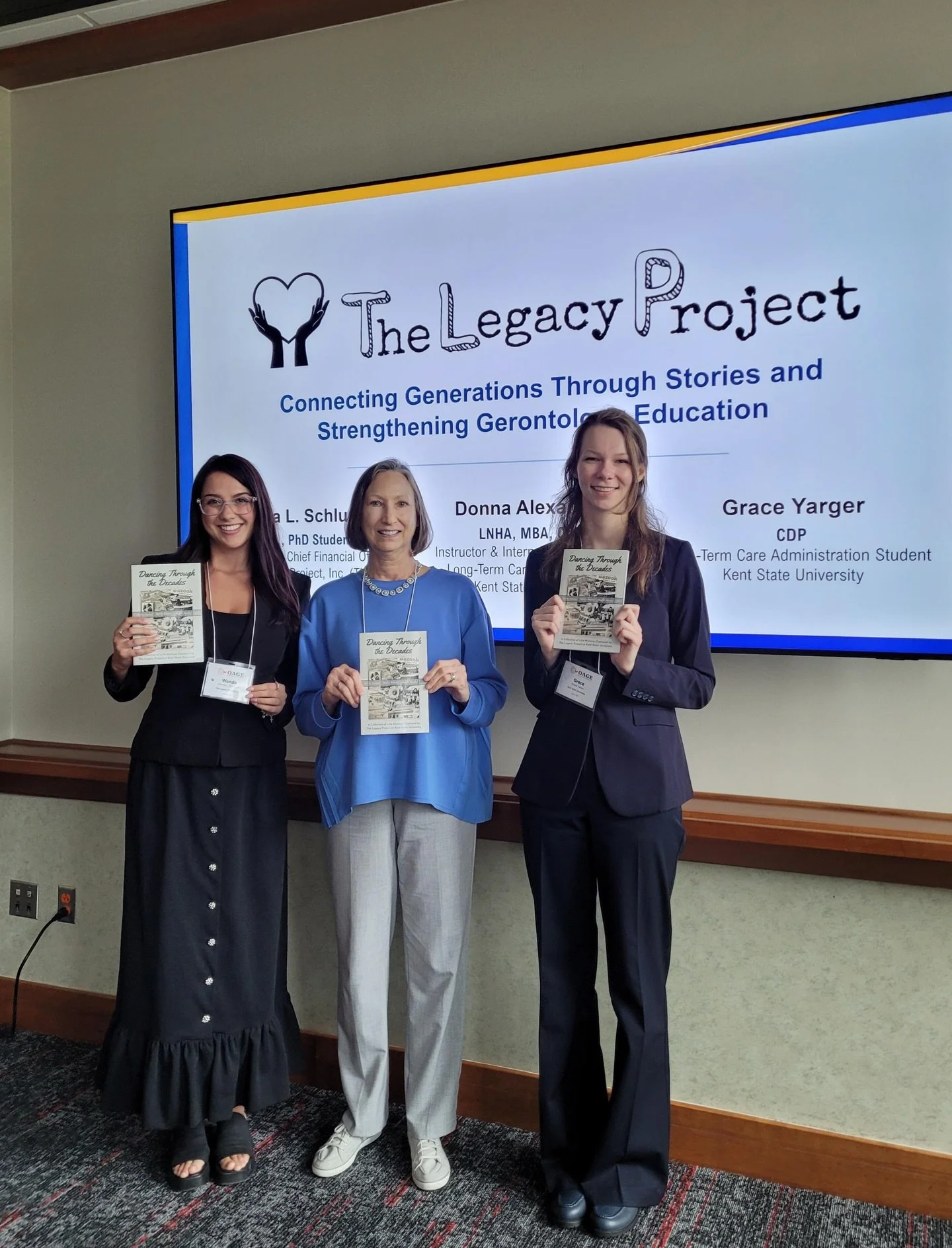 @thelegacyprojectus Co-Founder Wanda Schlumpf at @ohio_oage Conference, where she co-led a session presentation with The Legacy Project at Kent State University&rsquo;s chapter leaders and shared a poster on our Intergenerational Changemakers Fellows