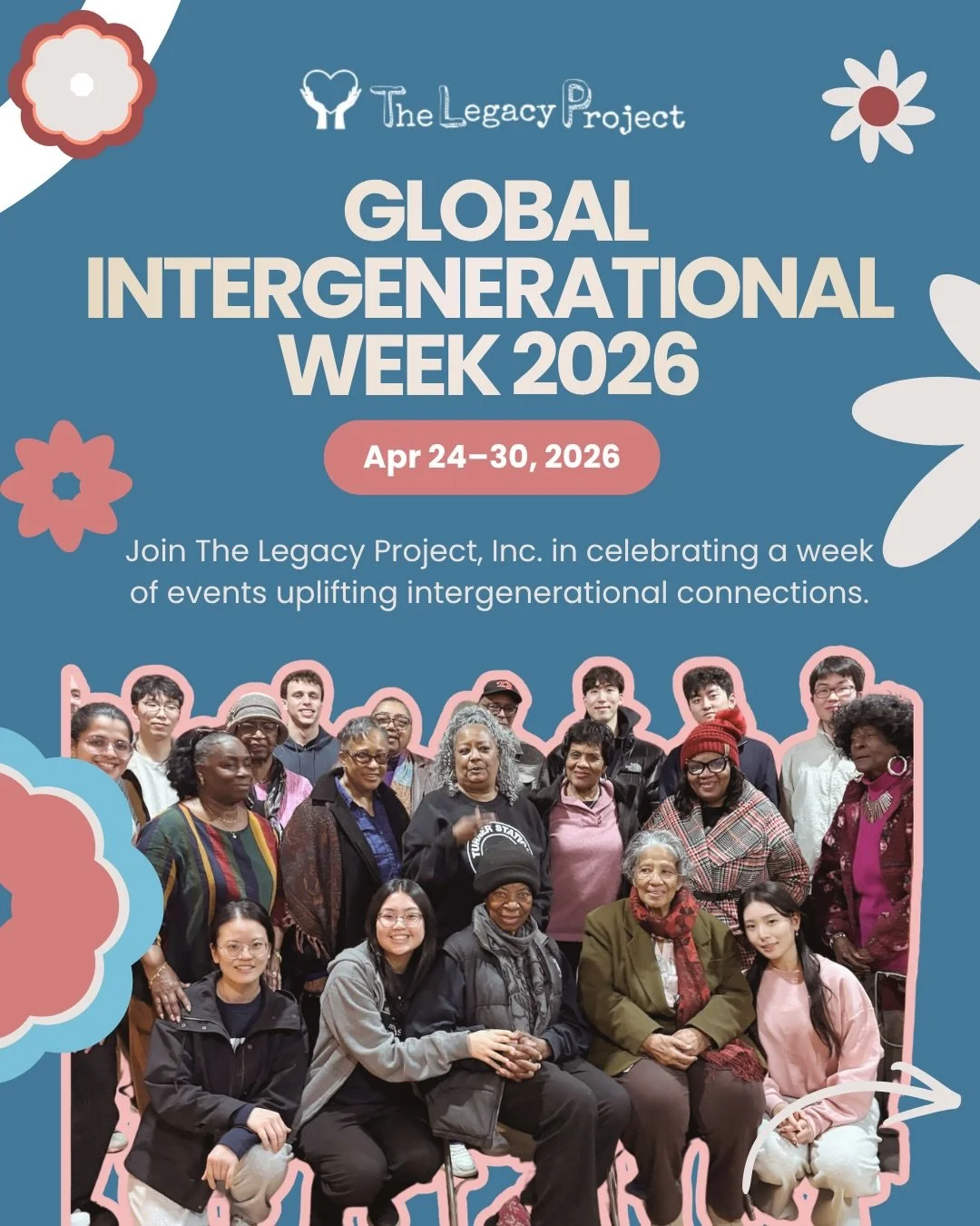 Recognizing Global Intergenerational Week and the power of connection across generations 🤝 Through storytelling and shared experiences, The Legacy Project is proud to bridge generational gaps and build stronger, more connected communities. We will b