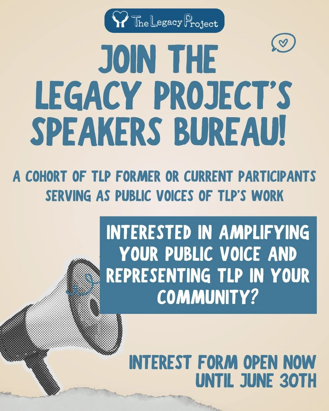 Announcing The Legacy Project&rsquo;s Inaugural Speakers Bureau!🥳

If you are a current or former participant in The Legacy Project, and you are interested in growing your own public voice and thought leadership, this is an opportunity for you!

The