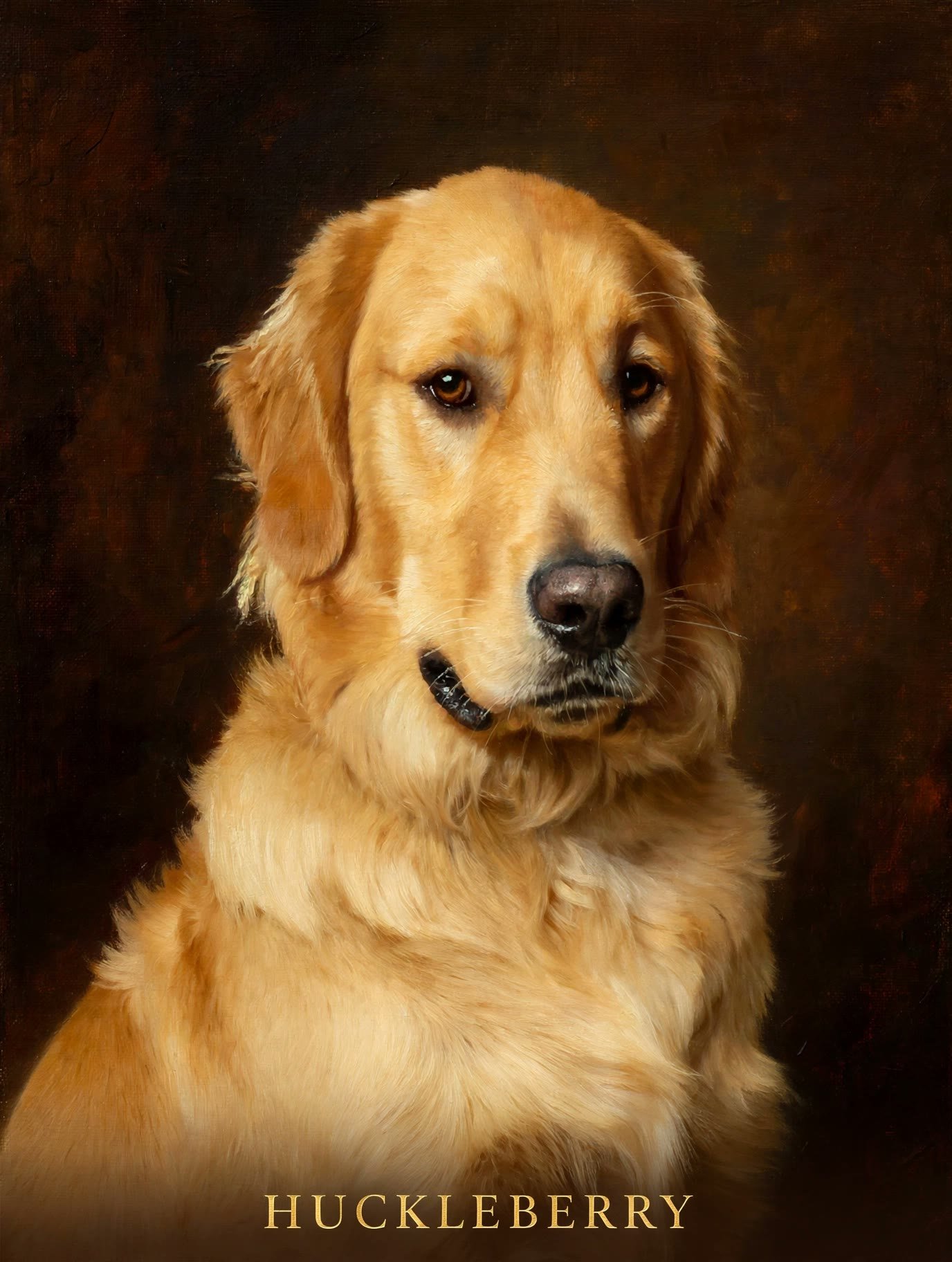 Huckleberry's finished custom painted portrait — Classic Noble style