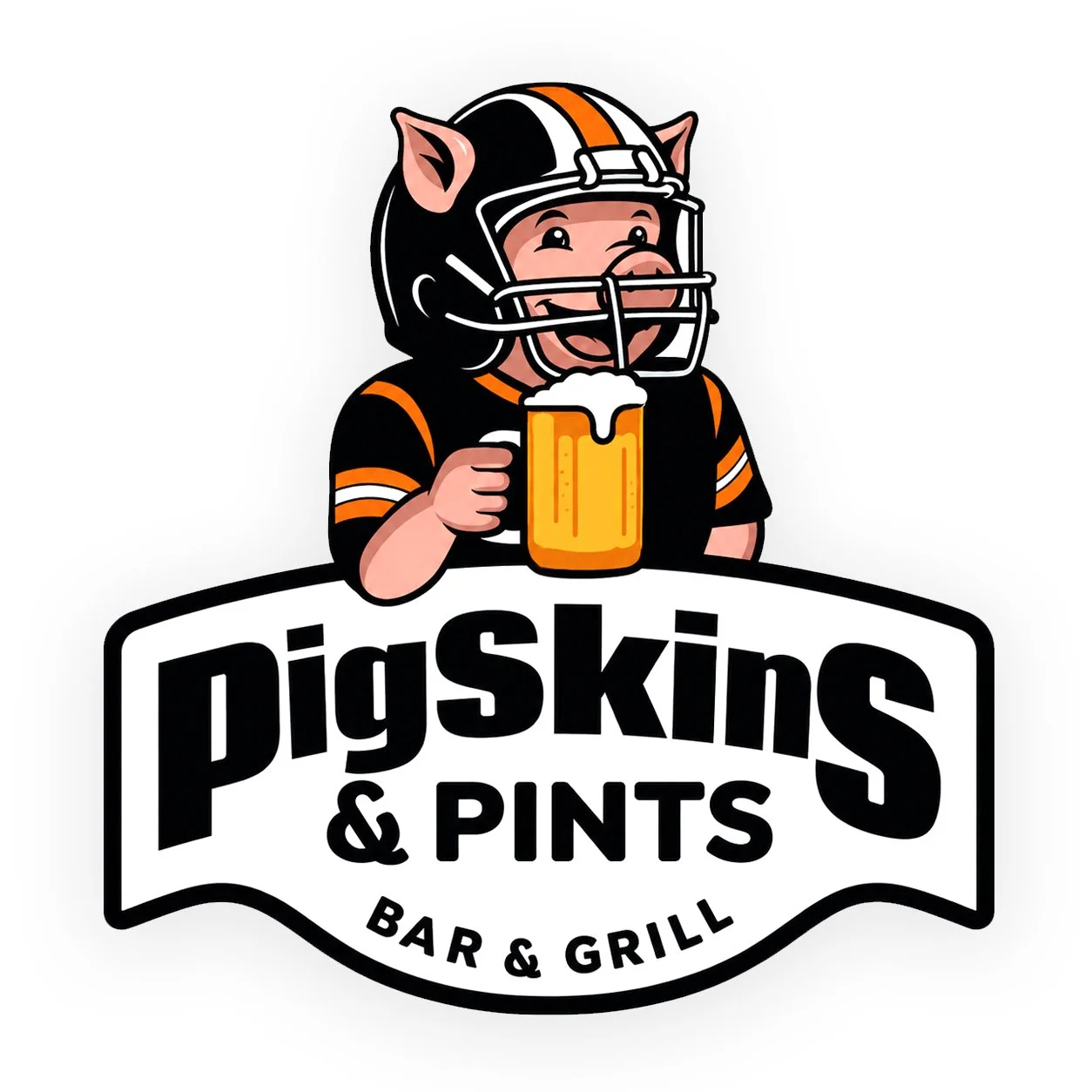 PigSkins & Pints Bar & Grill logo, a Grand Rapids area restaurant, sports bar and karaoke venue featured in the GRkaraoke.com Karaoke Marathon 2026