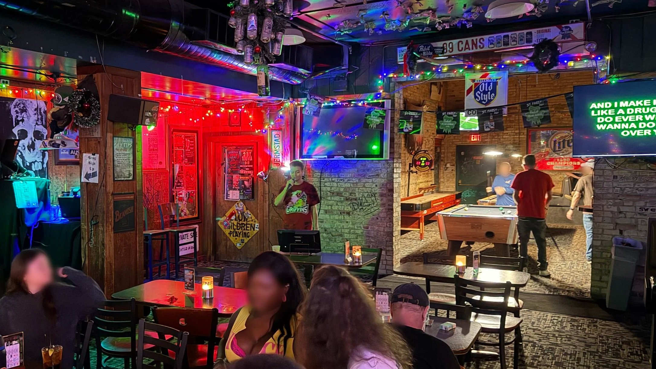 Inside Mulligan’s Pub in Eastown Grand Rapids, Michigan, showing the colorful bar, pool table and karaoke area during the GRkaraoke.com Karaoke Marathon 2026