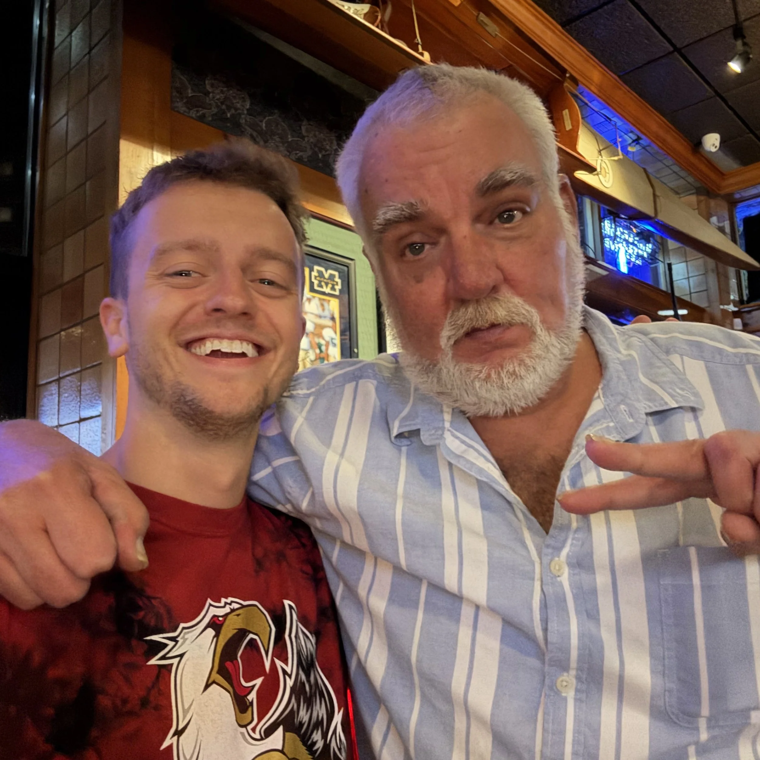 GRkaraoke.com founder Chris with longtime Grand Rapids karaoke host Bob at Z’s Bar & Restaurant in downtown Grand Rapids during the Karaoke Marathon 2026