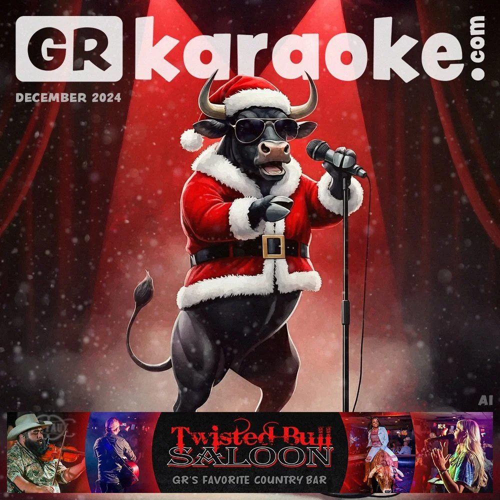 The snow is falling... and the stage is calling! We made a list (and checked it twice) to help Grand Rapids find karaoke tonight! Find your stage this holiday season at GRkaraoke.com ❄️🎤

Thank you to our December 2024 Star Sponsor: Twisted Bull