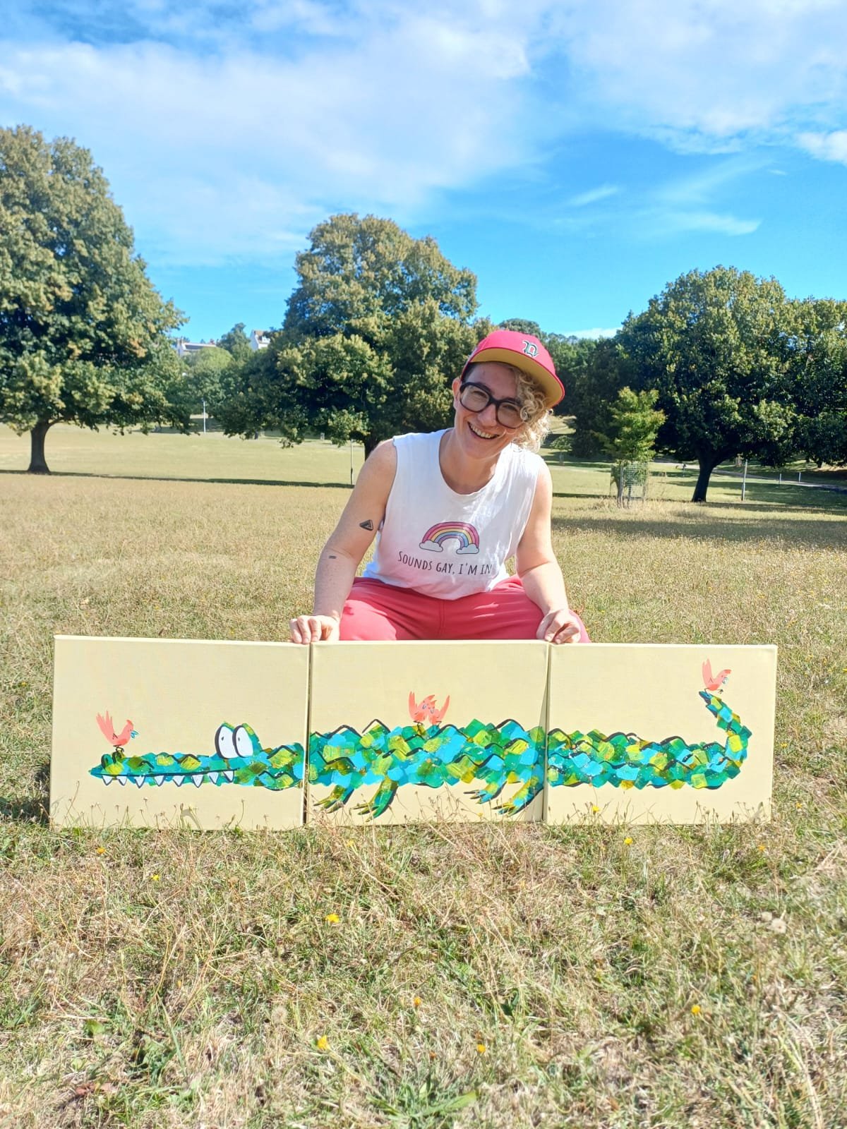 Crocodile triptych