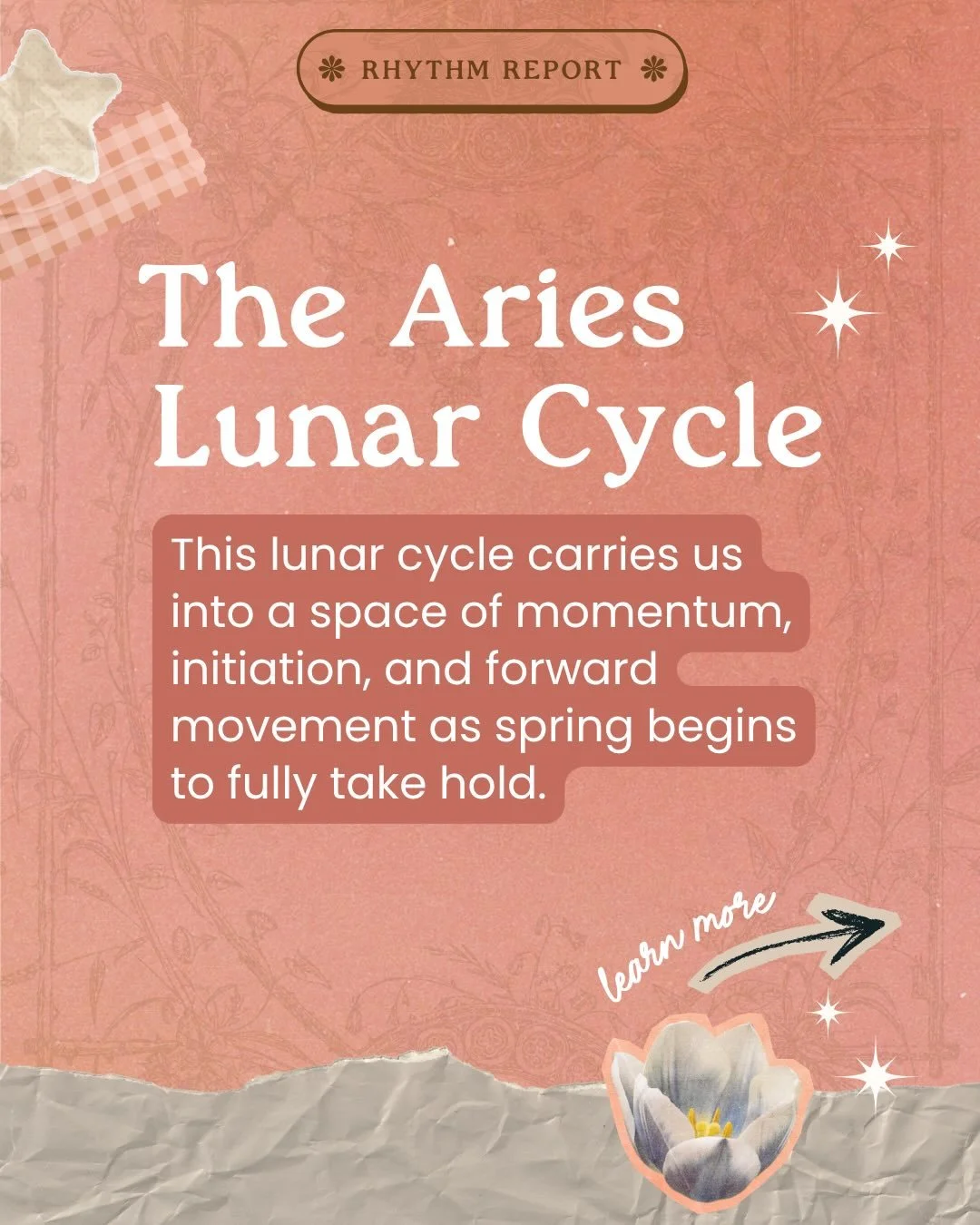This lunar cycle carries us fully into motion with a fiery blast 💃💃💃

It begins with a powerful New Moon in Aries during a rare concentration of planets in this sign, amplifying themes of action, courage, and self-trust. 

Along the way, we move t
