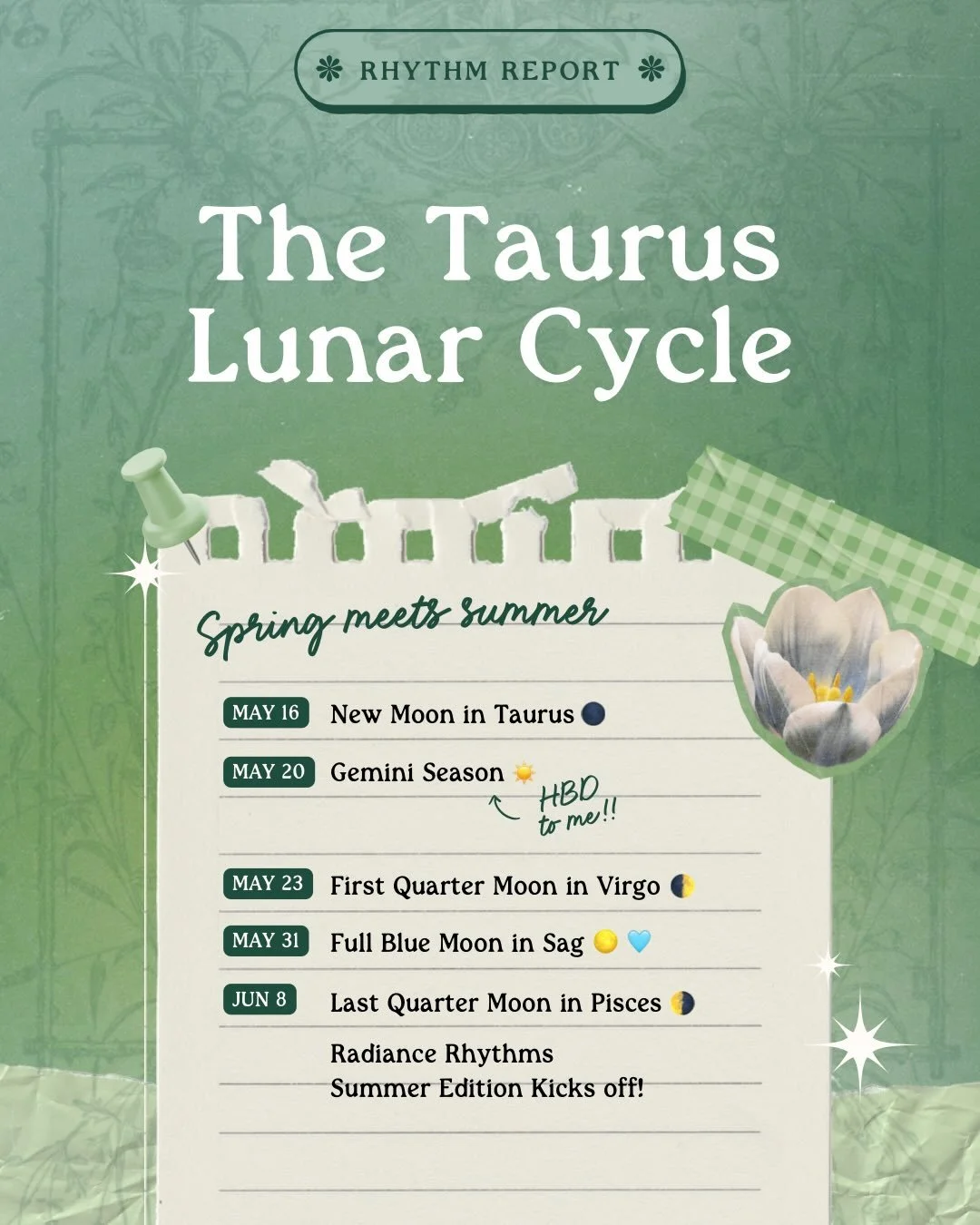 I hope you all enjoyed the beautiful new moon energy over the weekend 💚💚

I&rsquo;m particularly excited about this next lunar cycle because I&rsquo;ve finally got my veggie garden going AND I&rsquo;m celebrating my birthday with a few fun adventur