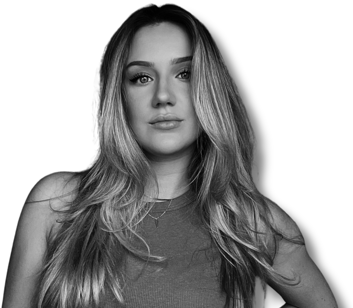 Black and white portrait of Michelle, founder of Slay Your Systems